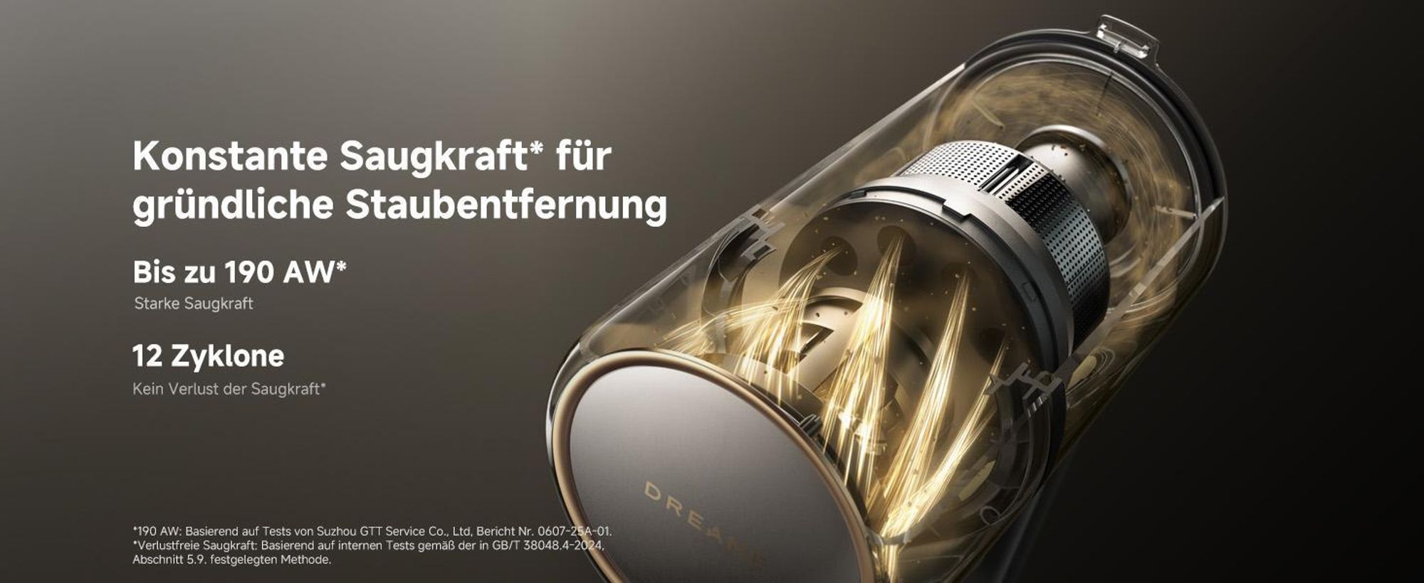 Dreame R30 Akku-Stabstaubsauger,22KPa Saugleistung,190AW Saugleistung,90 Min, Seitenbürste,Reinigung mehrerer Oberflächen,Anti-Tangle Handstaubsauger