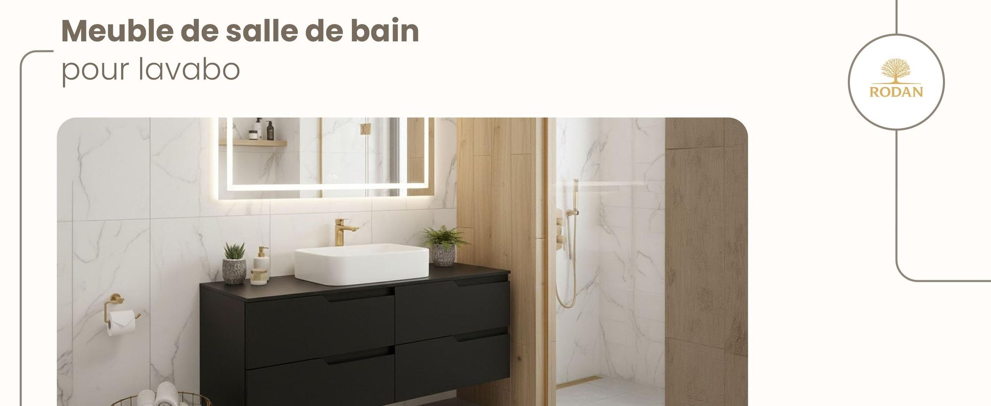 RODAN, meuble de salle de bain, armoire moderne, meuble sous vasque, meuble sous lavabo