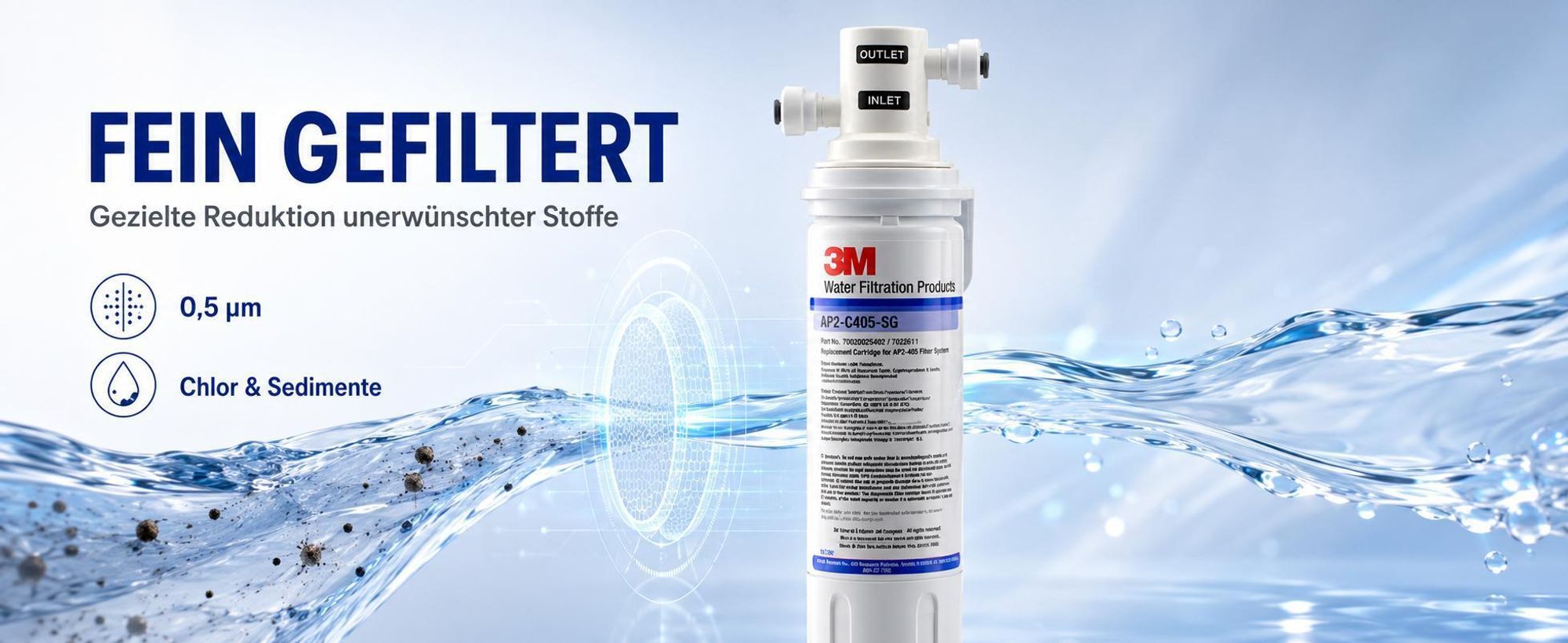 Ari Nordic 3-Wege Küchenarmatur Gold Ausziehbar mit 3M AP2-C405-SG Trinkwasserfilter Untertisch Wasserfiltersystem