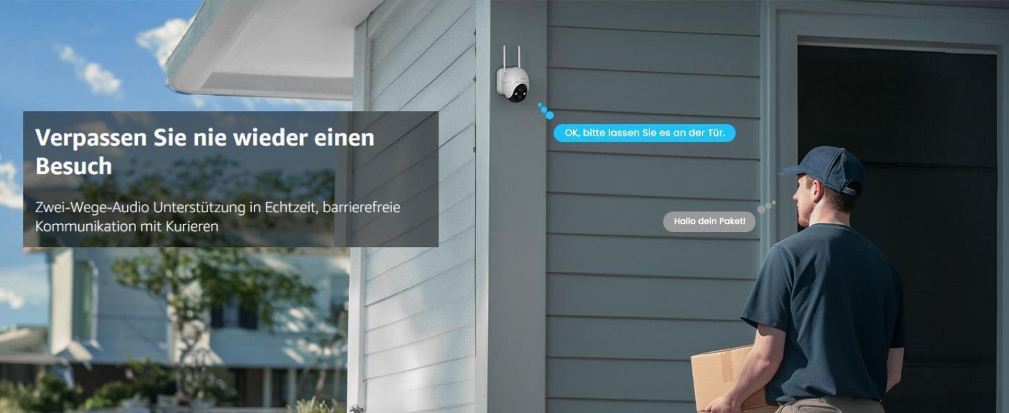 2K Überwachungskamera Aussen WiFi 5MP 360° PTZ Solar Kamera 30M Farbige Nachtsicht PIR Bewegungserkennung Alexa Kompatibel 4DBi WLAN-Antenne mit 64G