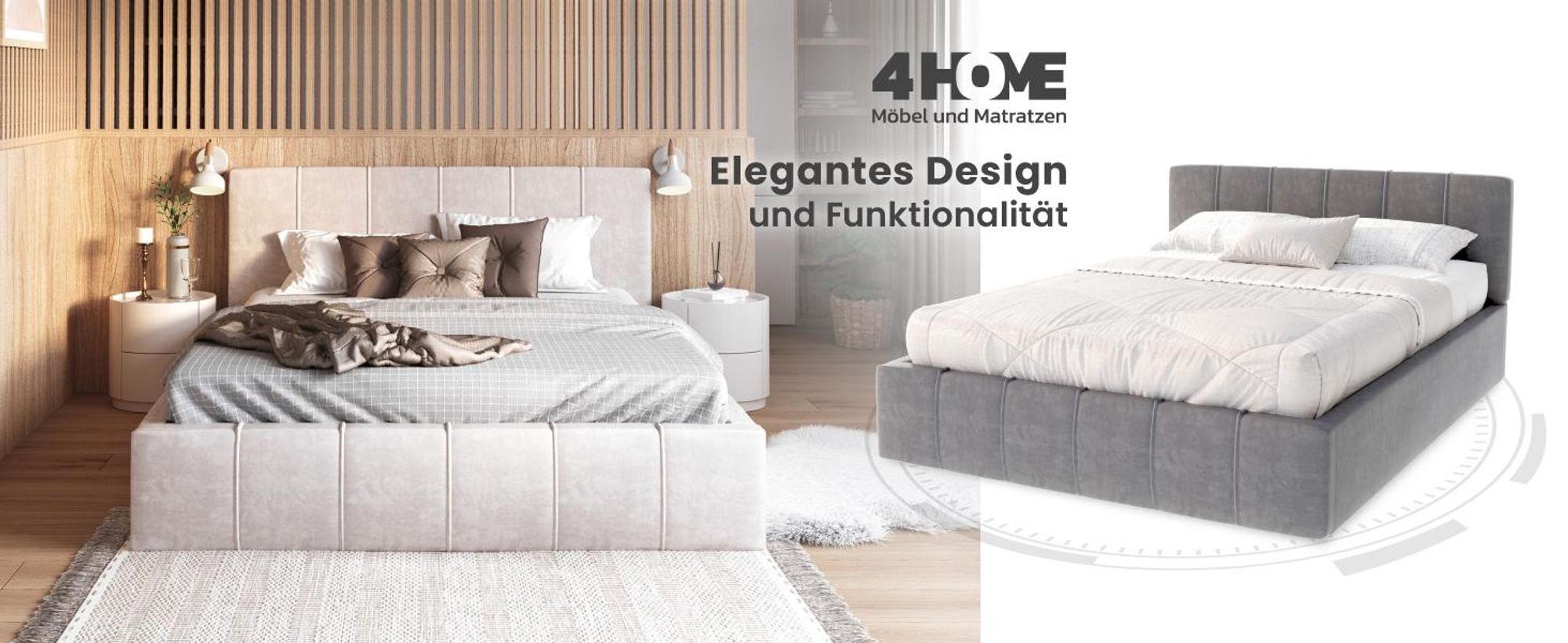 FDM Bett FLORIDA Trinity 120x200 cm Polsterbett mit Lattenrost aus Metall Bettkasten Stauraumbett Samt  dunkelgrün