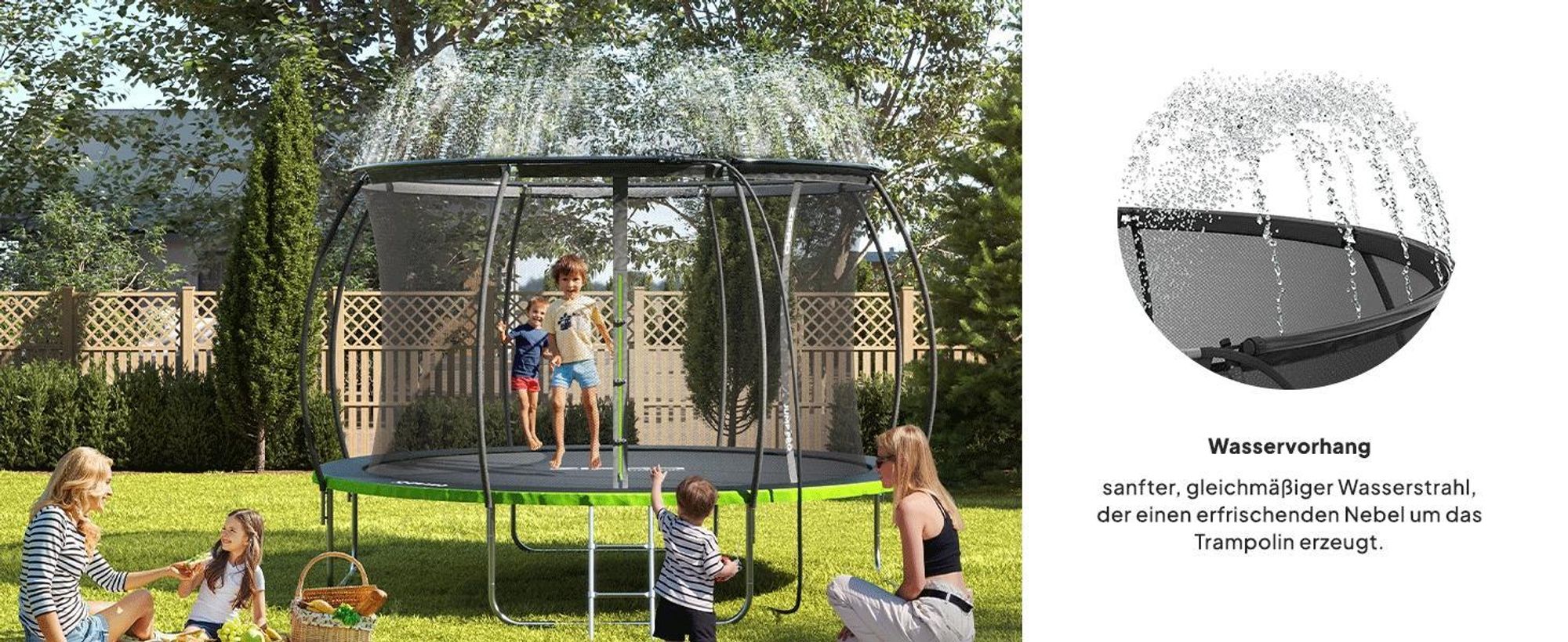 ZIPRO Trampolin Sprinkler 2in1 Set 12m - Wasserspielzeug Kinder Outdoor Wassersprenger Garten Gartenspielzeug Wasserspiel Sommerspiel Zubehör