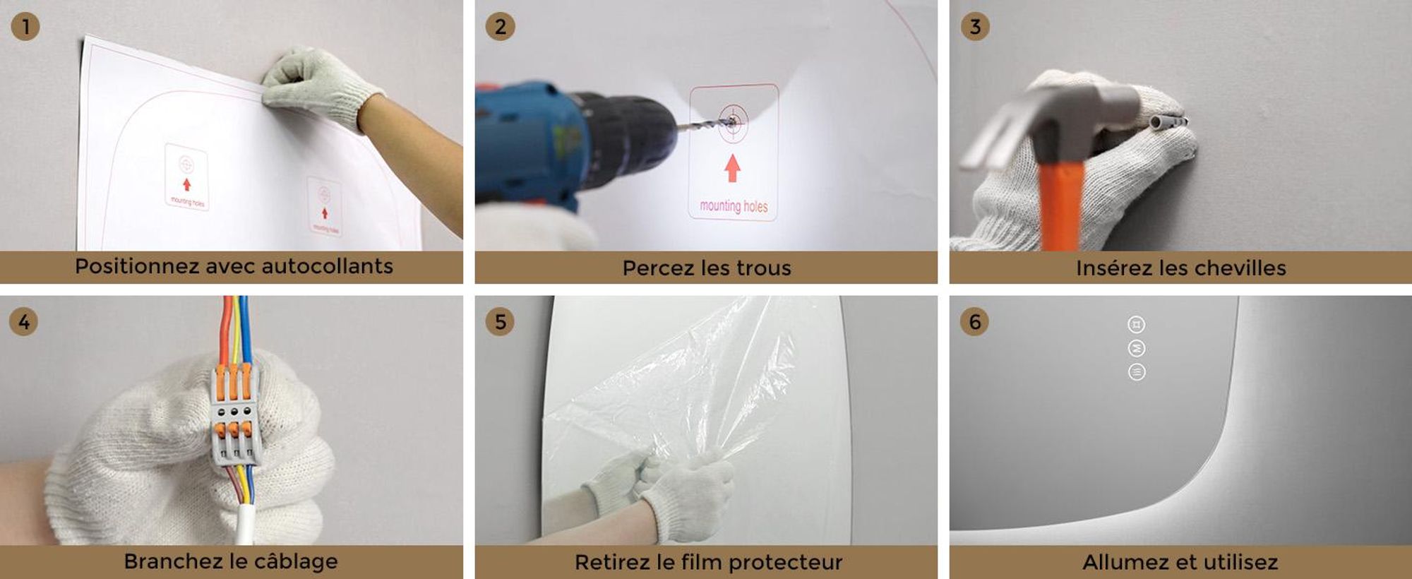 S'AFIELINA 95×60 cm Miroir de Salle de Bain avec Éclairage, Miroir LED Oval avec Interrupteur Tactile,3 Couleurs de Lumière Réglables, Anti-Buée