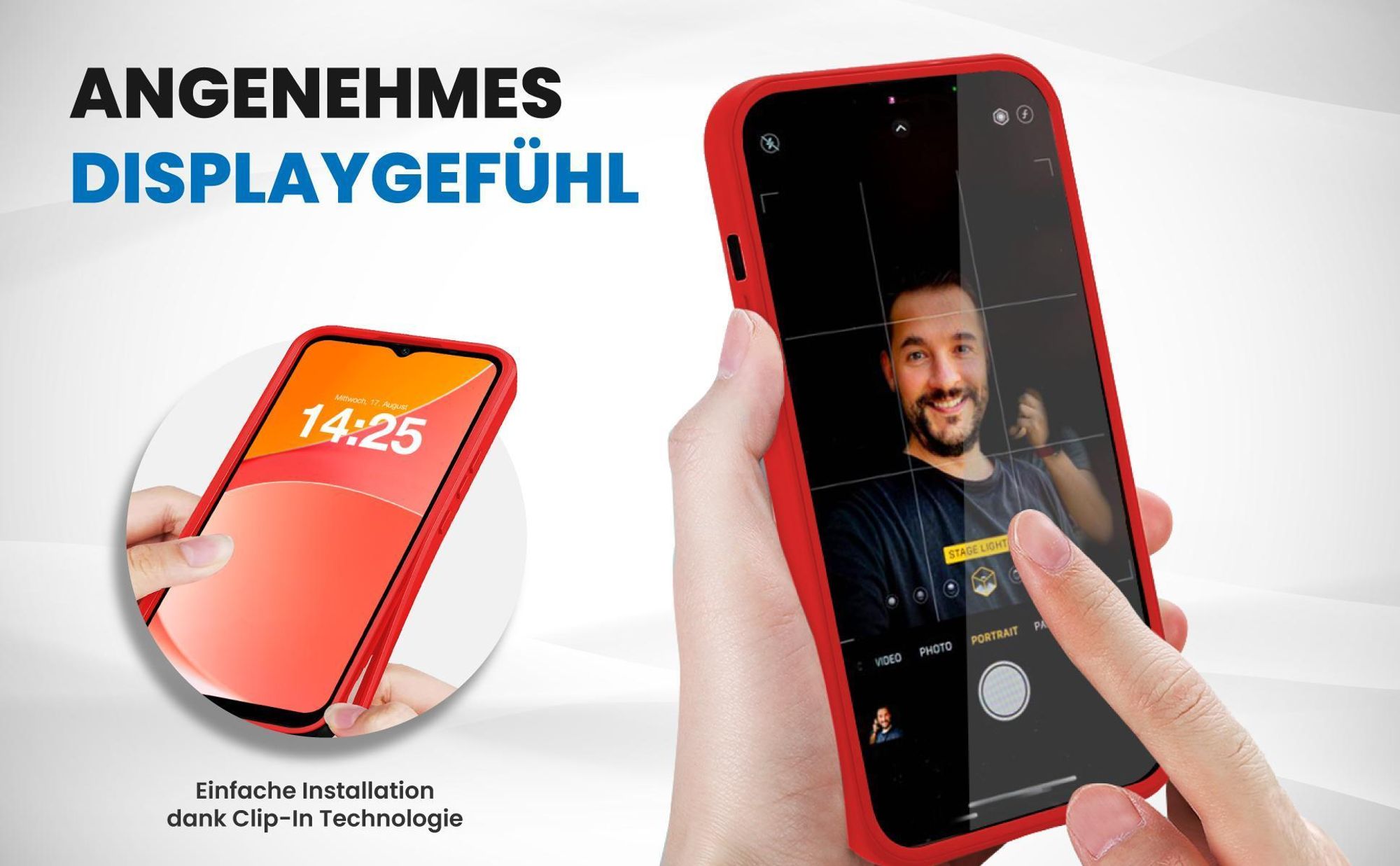 Rote Rundum Schutz Hülle für Xiaomi Redmi 15C mit Touchsensibilität