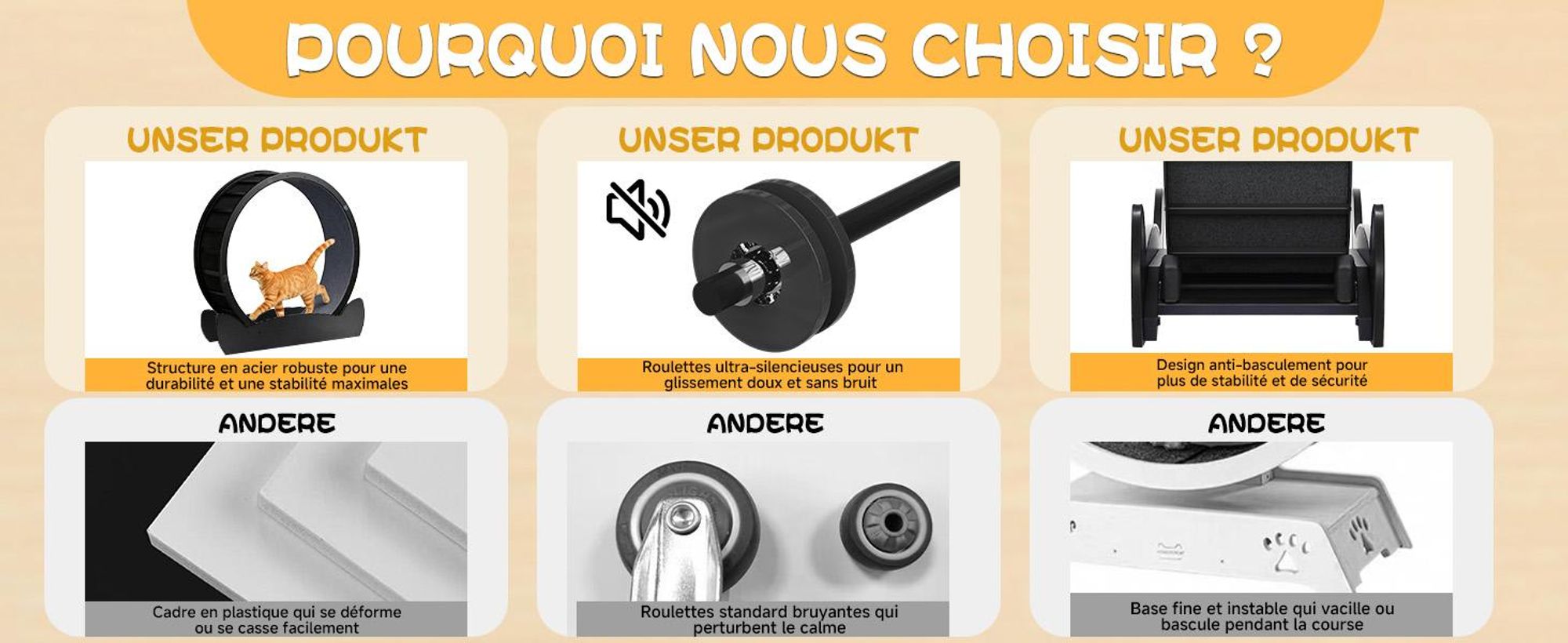 GTPLAYER Roue d'exercice pour chats, roue d'exercice pour chats, extra grande 100 cm, roue d'exercice ultra silencieuse avec tapis et jouets amovibles, autocollants, verrouillage, geeign