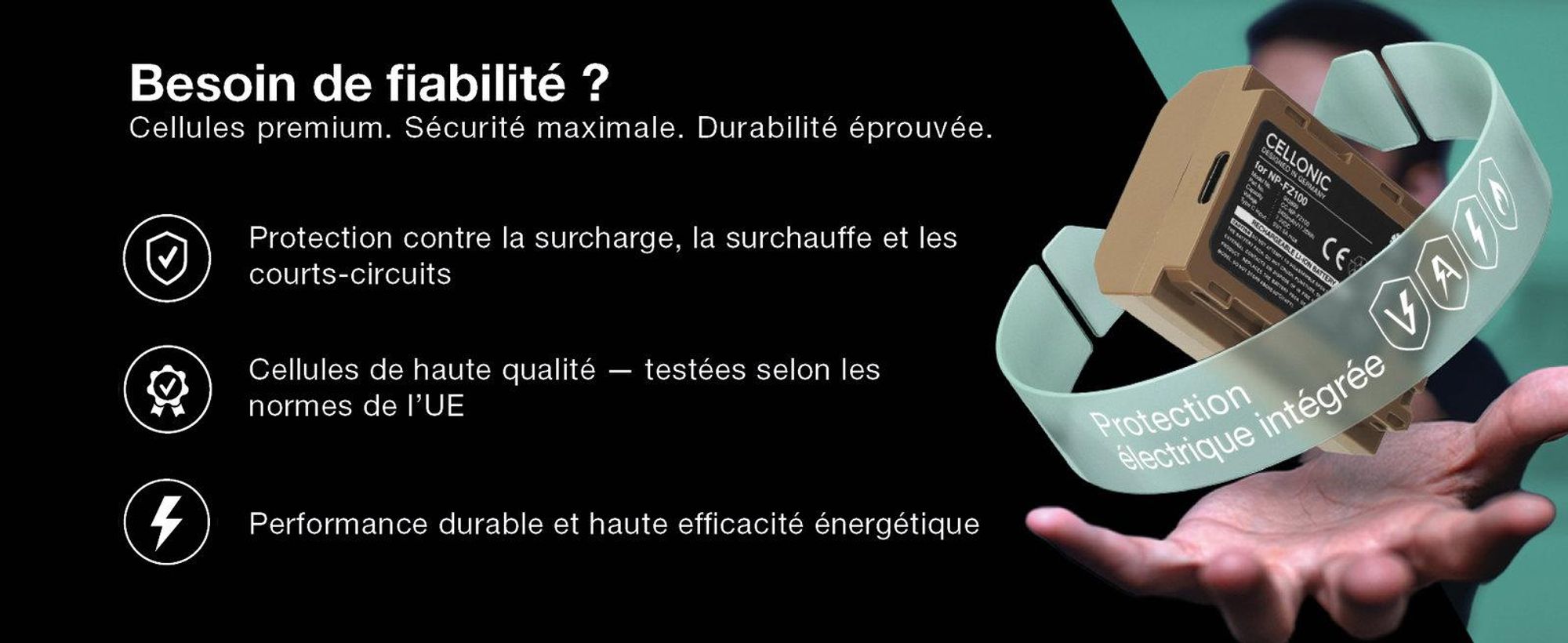 CELLONIC 1x Batterie pour Appareil photo Compatible avec Panasonic Lumix DMC-FZ1000, Lumix DMC-FZ300, Lumix DMC-FZ2000, DMW-BLC12 - (1100mAh, 7.2V)