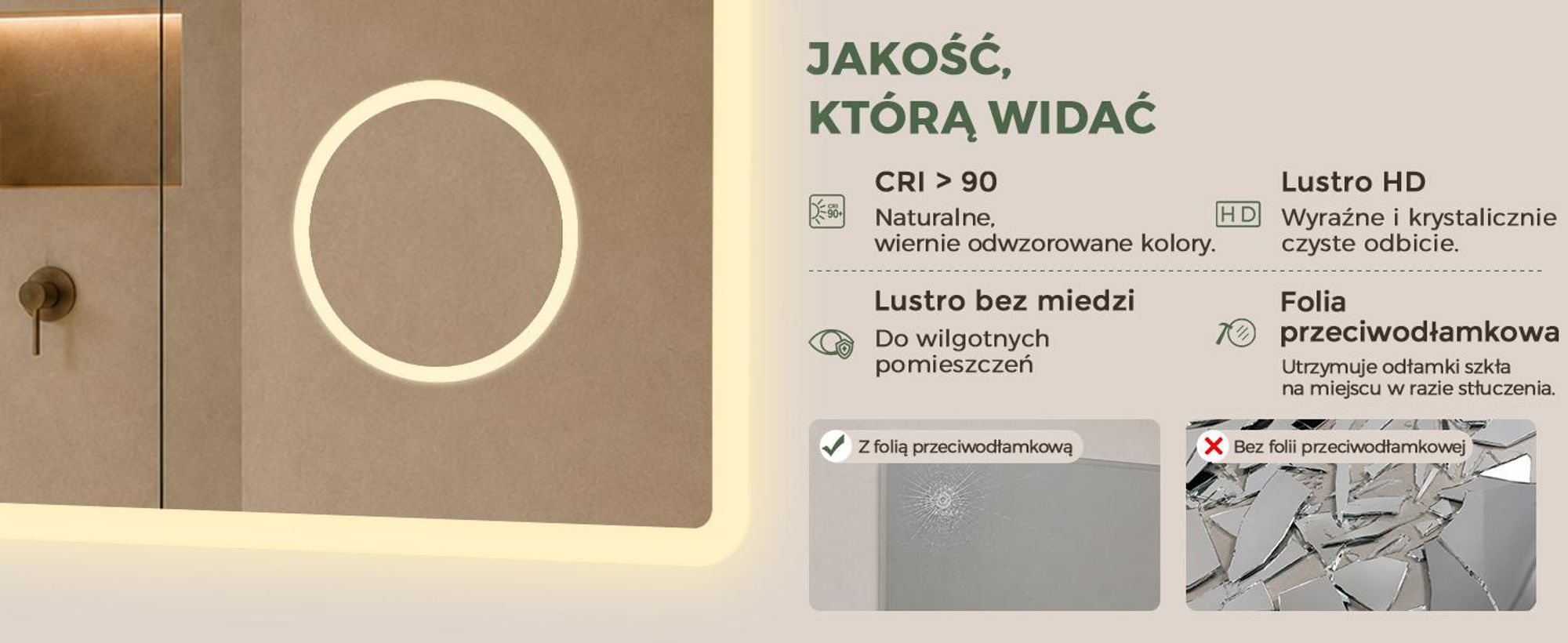 S'AFIELINA Lustro łazienkowe LED z Bluetooth 5.3, 120 × 60 cm, Lusterko 3×, funkcja antyparowa, 3 barwy światła, ściemnianie, dotyk & pamięć