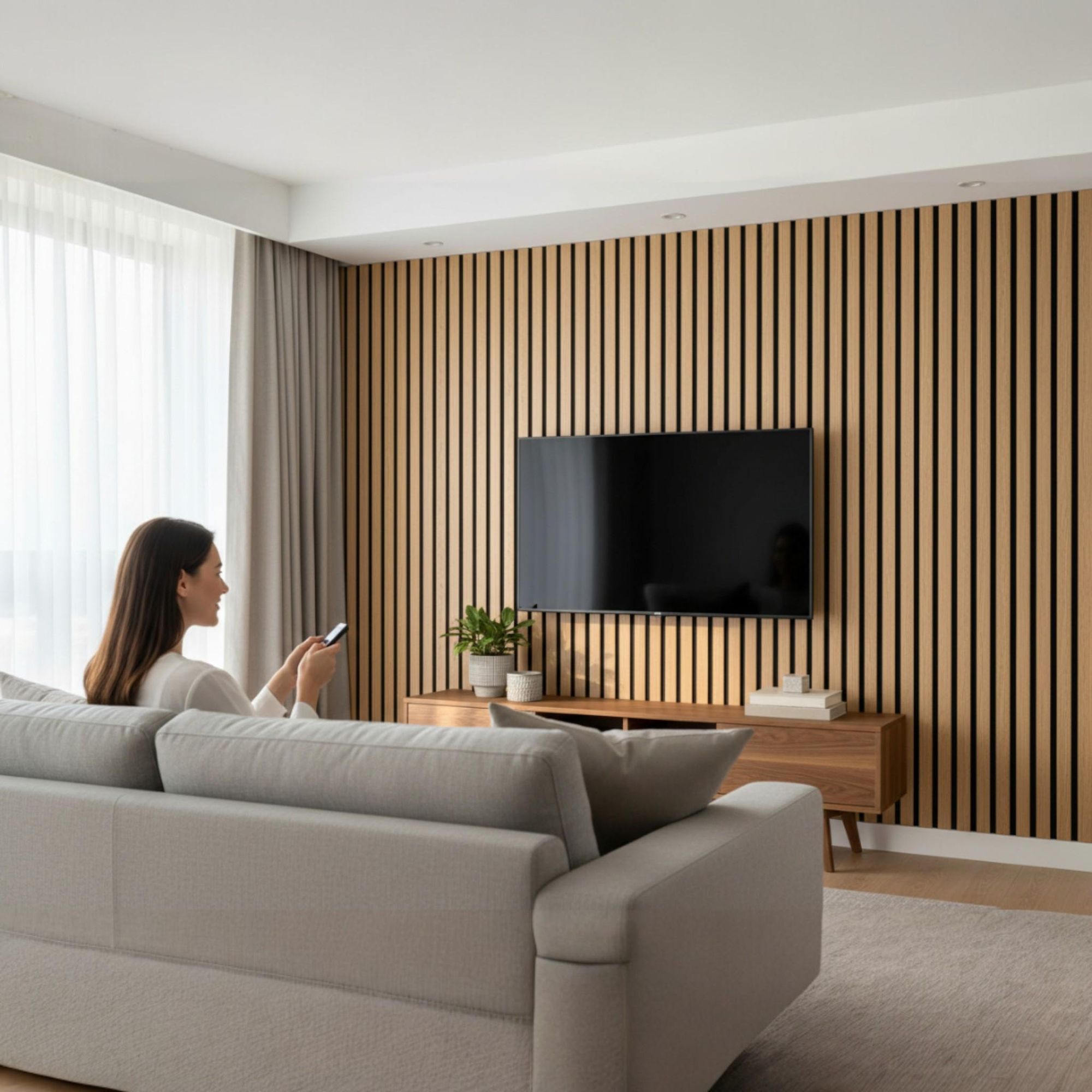 Akustikpaneel Wandpaneel Holz 60x30 4 Stück Wanddeko Wandvertäfelung Wandverkleidung