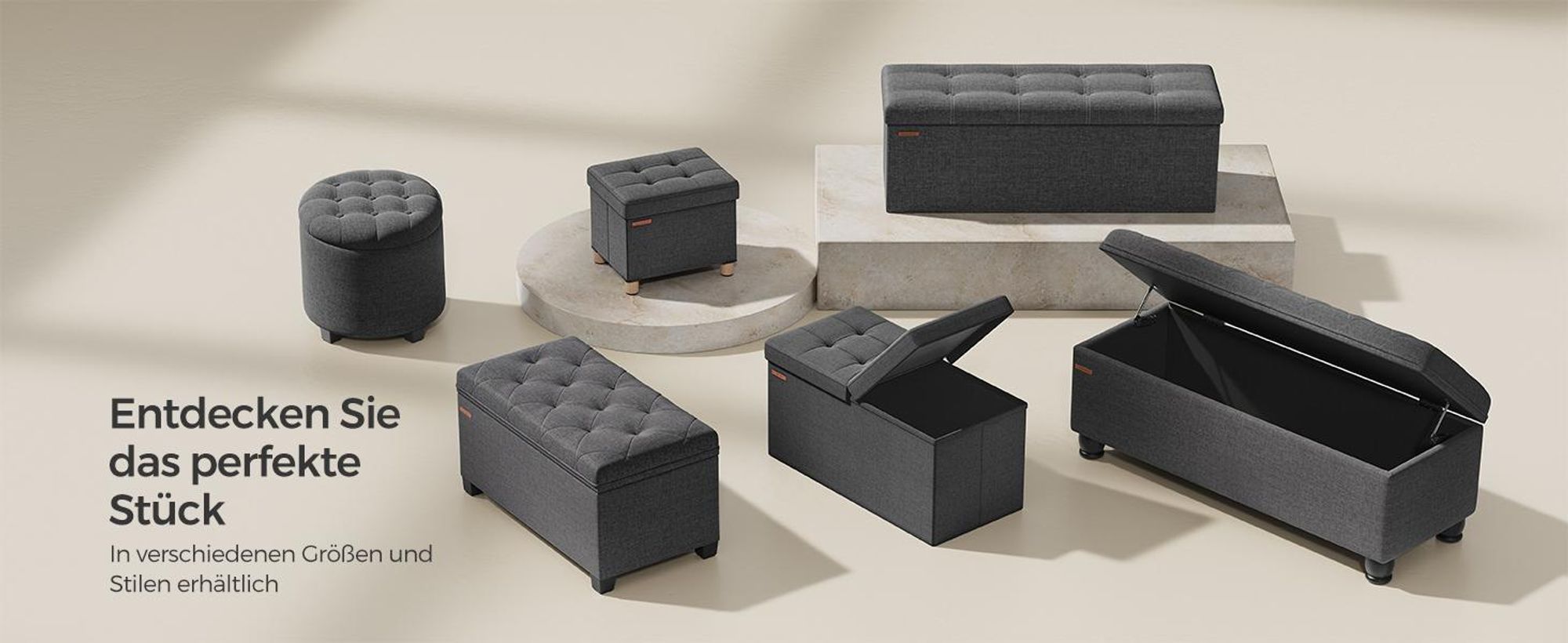 SONGMICS Sitzbank mit Stauraum, Sitztruhe, Sitzhocker, faltbar, 110x38x38cm