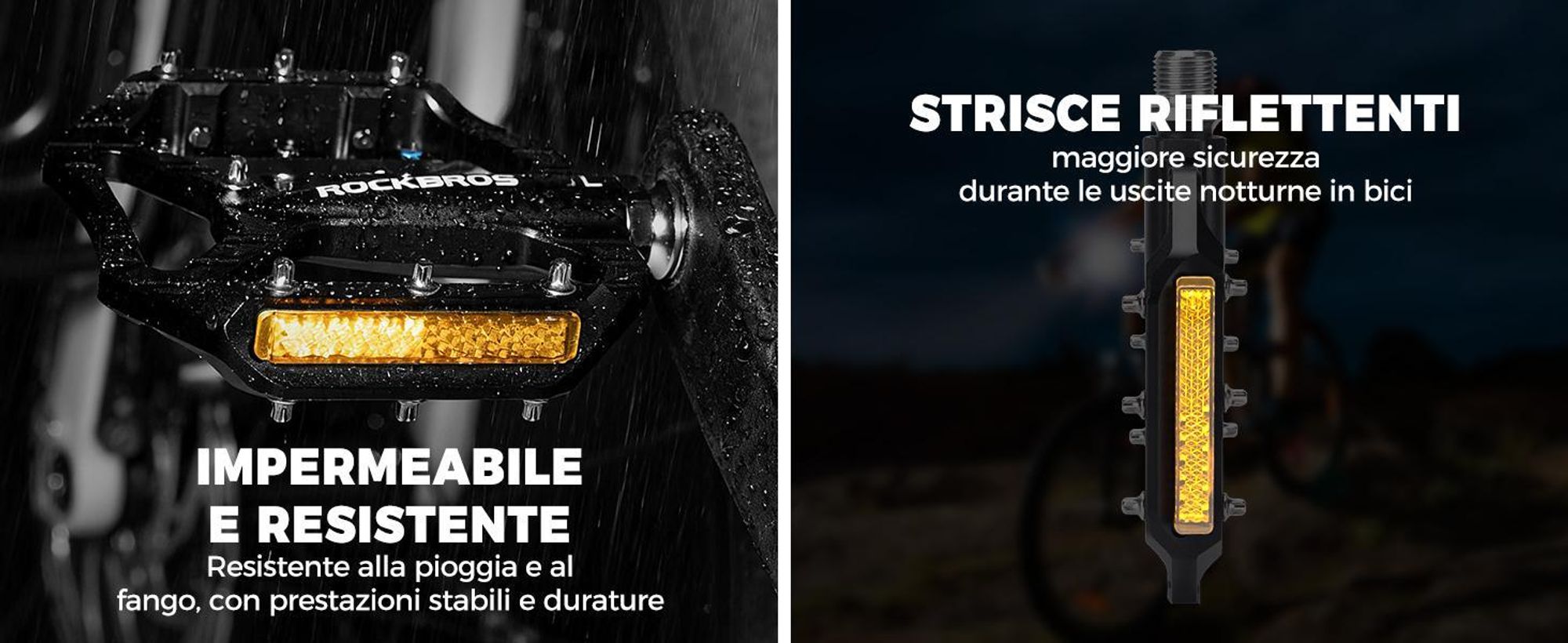 ROCKBROS Fahrradpedale Aluminium rutschfest Plattformpedale mit Reflektoren 9/16" Achse für MTB, Rennrad Blau