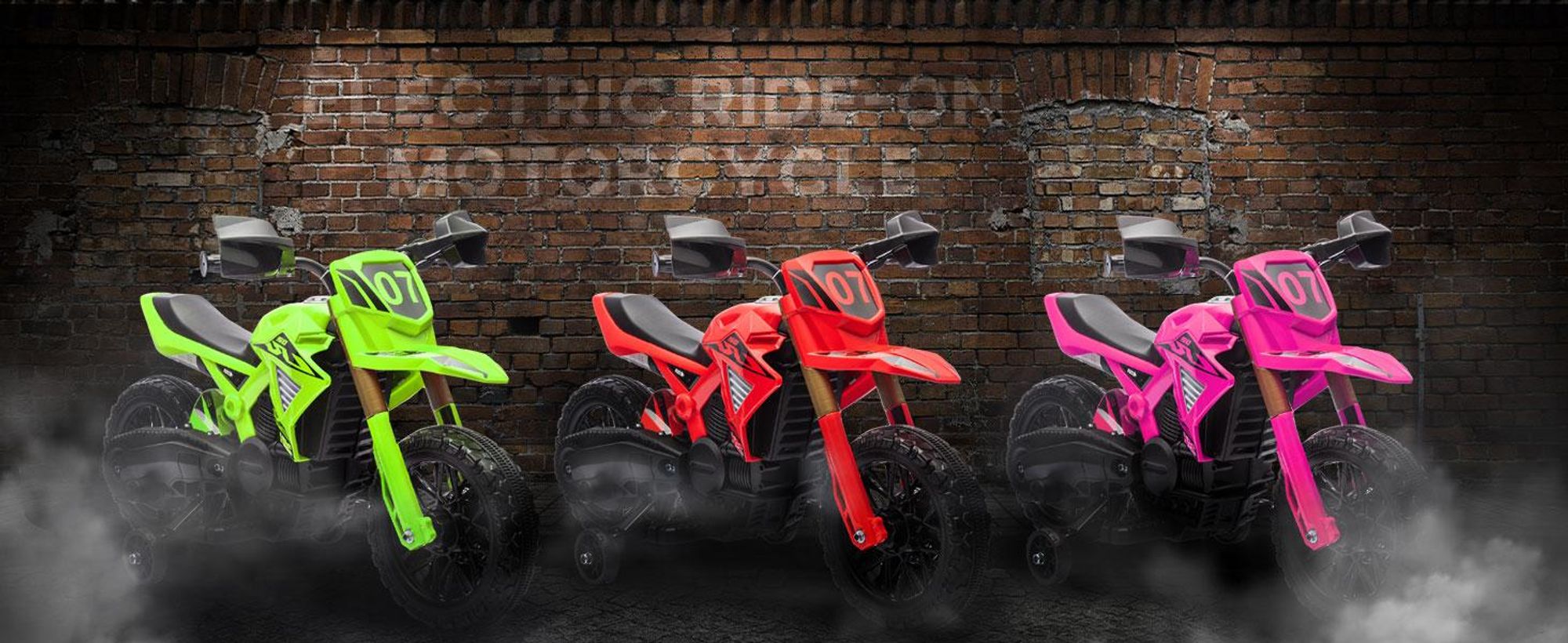 AIYAPLAY Elektryczny motocykl dziecięcy Elektryczny motocykl z klaksonem, elektryczny motocykl dziecięcy 3 km/h z 2 kółkami bocznymi dla dzieci w wieku 3-8 lat, zielony