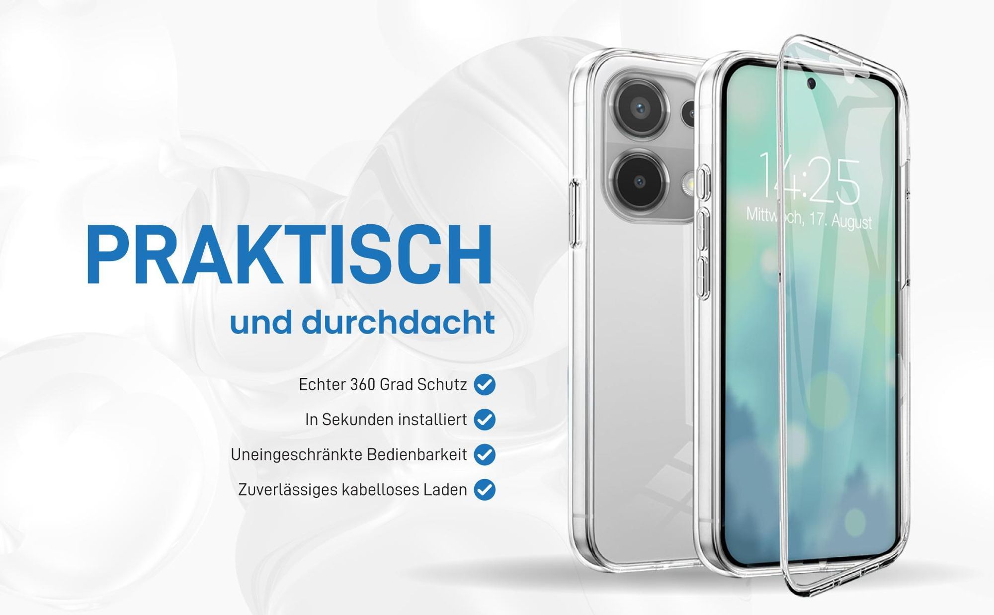 Rundum Schutz Hülle für Xiaomi Redmi Note 13 Pro mit Touchsensibilität