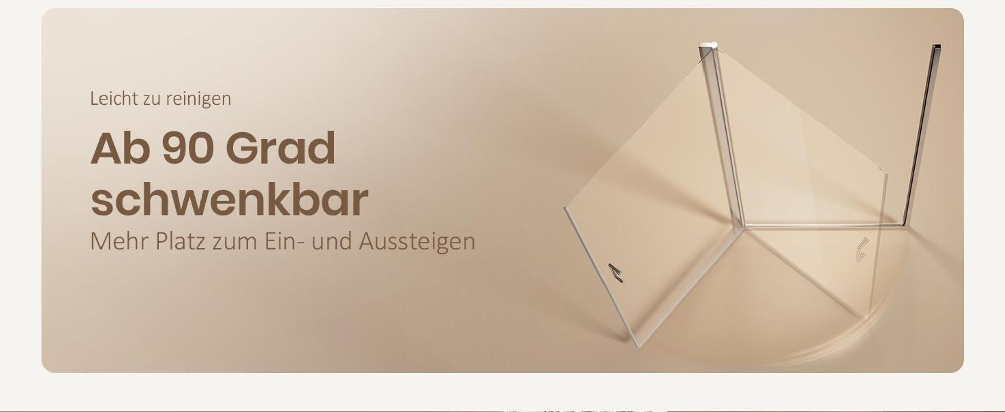 EMKE Duschkabine 90x90cm Höhe: 195cm Eckdusche Drehtür mit Seitenwand, 6mm ESG Sicherheitsglas, Hebe-Senk-Funktion, Nano-Beschichtung, Chrom-Optik