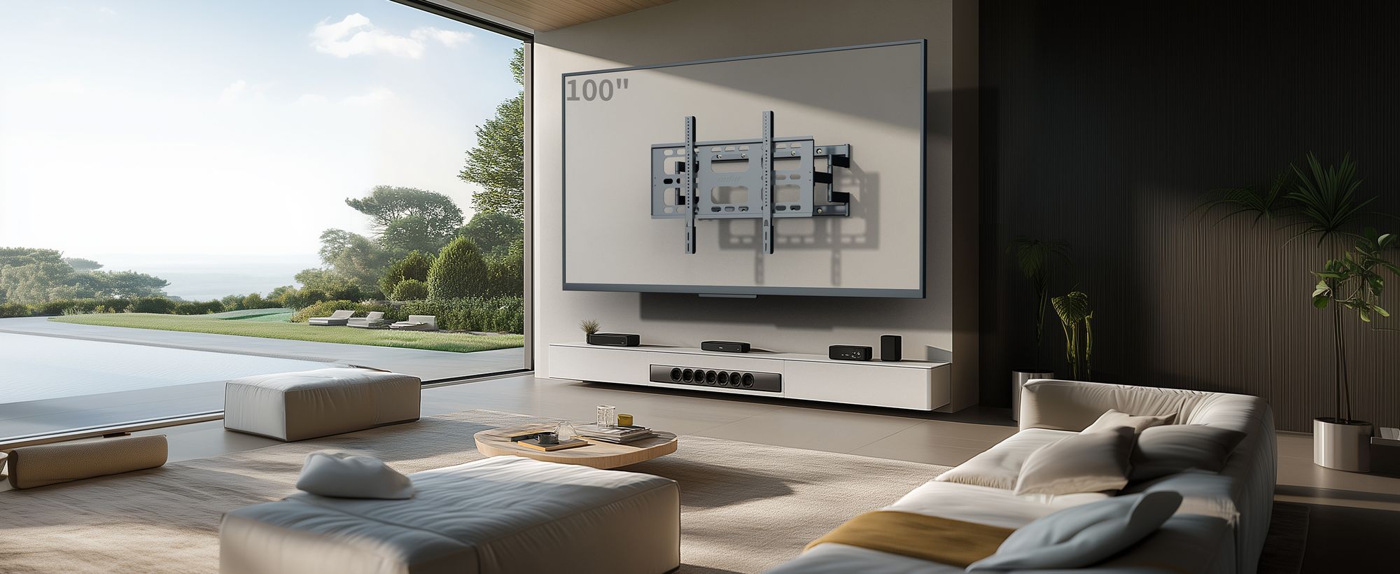 WISFOR Extra Stabil TV Wandhalterung Schwenkbar Ausziehbar für 55" - 100" Zoll Fernseher bis zu 120kg, Max VESA 800 x 600mm, vormontierte TV Halterung