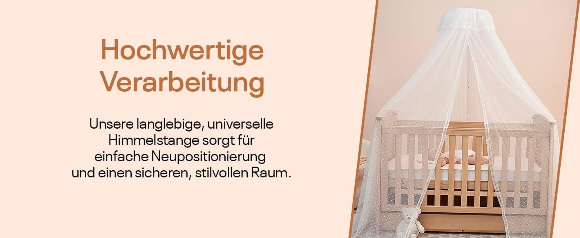 betthimmel stange | Himmelstange babybett | Himmelstange für Wiege | betthimmel stange mit Füße | Himmelstange Gerade | himmelstange puppenwiege