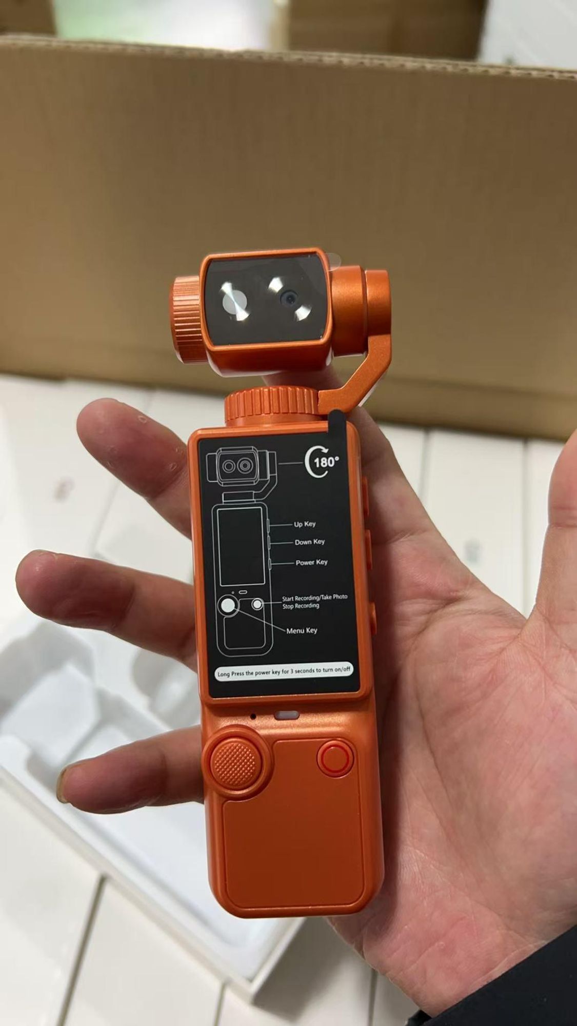 4K HD WLAN Sport Wearable Kamera Handkamera Reise und Fahrrad-Dashcam, Mini-Sportkamera für Motorrad und Vlogging, orange