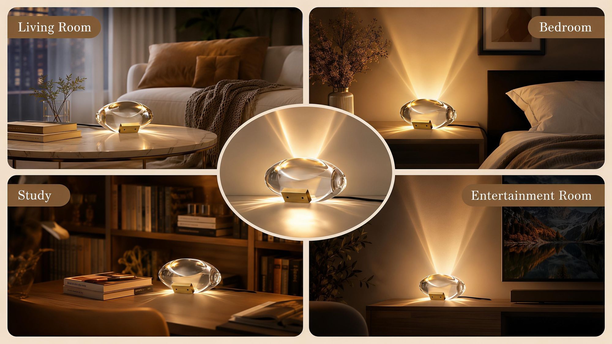 RGB Kristalllampe mit 16 Farben, LED Tischlampe Nachtlicht mit Fernbedienung 5 Helligkeiten Dimmbar Atmosphärenlicht für Schlafzimmer Wohnzimmer Party