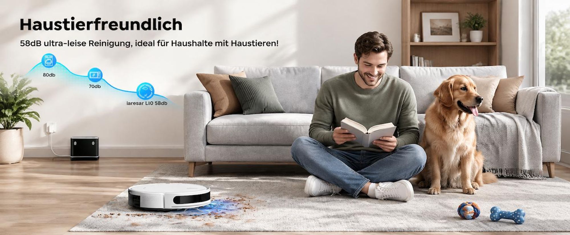 Laresar Staubsauger Roboter,12000Pa Transformative SOF LiDAR-Technologie,3-in-1-Roboterstaubsauger,APP/Alexa,Bis zu 150 Minuten