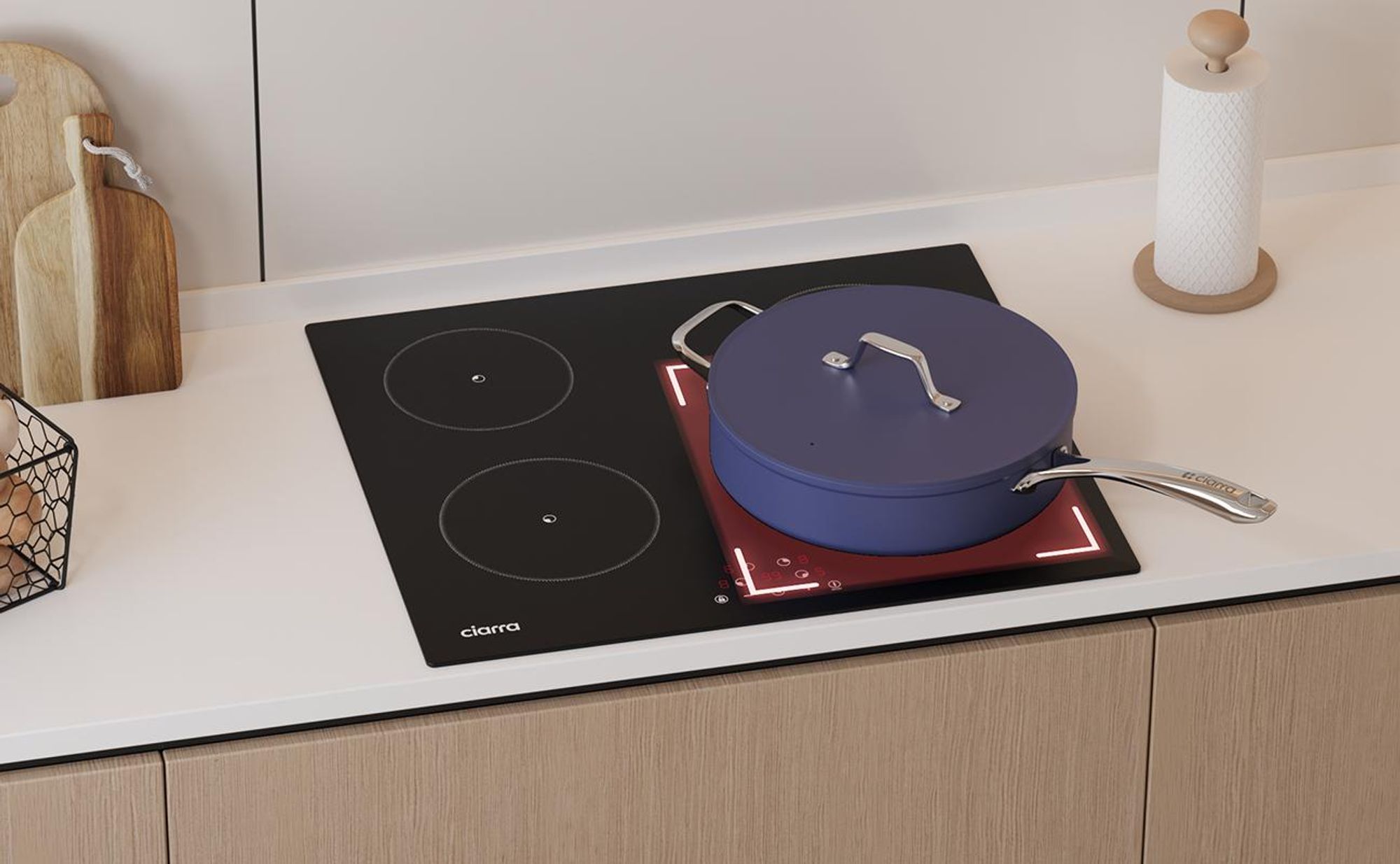 CIARRA Table de cuisson à induction 4 zones encastrable 6000 watts VM4BIH-F