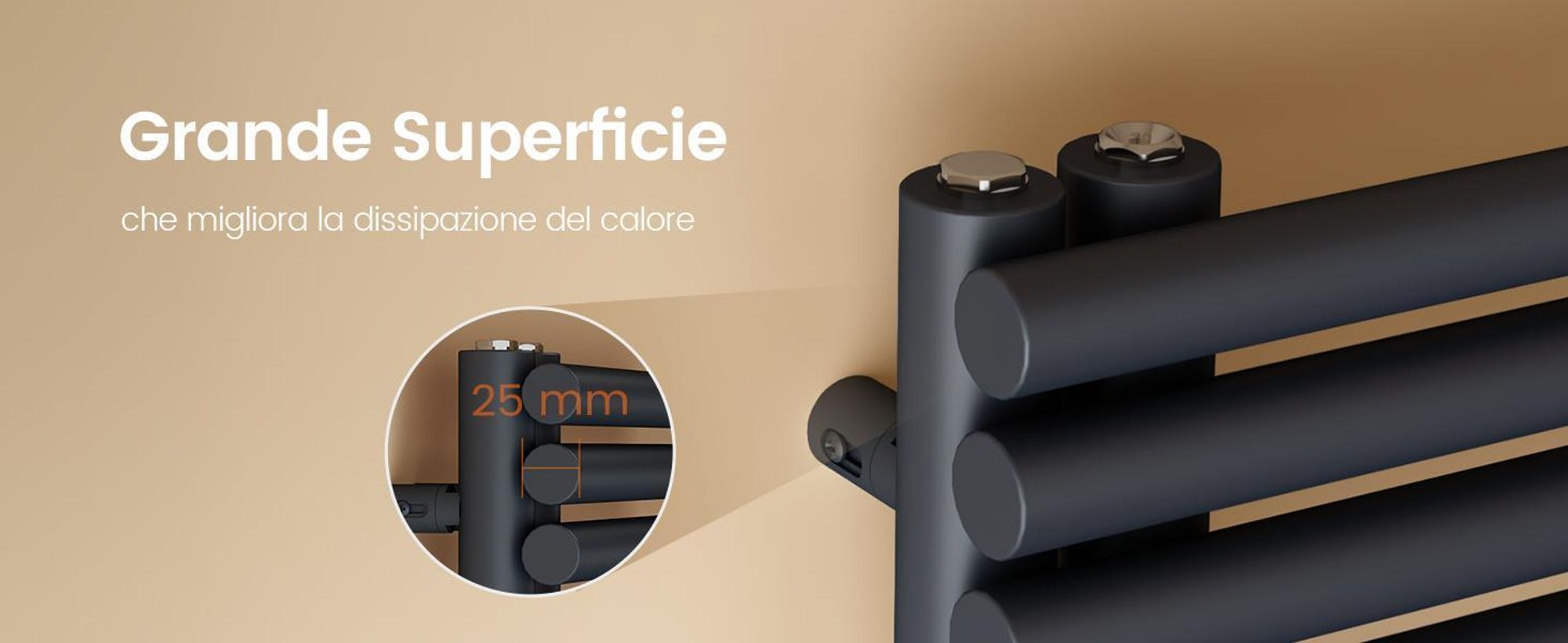 EMKE Radiatore da bagno piatto 132x60 cm Nero Scaldasalviette Asciugasalviette Pannello Attacco laterale 798W senza elemento riscaldante