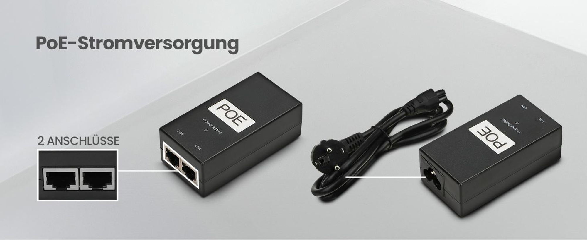 Extralink PoE Injector 24V 1A 24W mit Kabel Netzteil