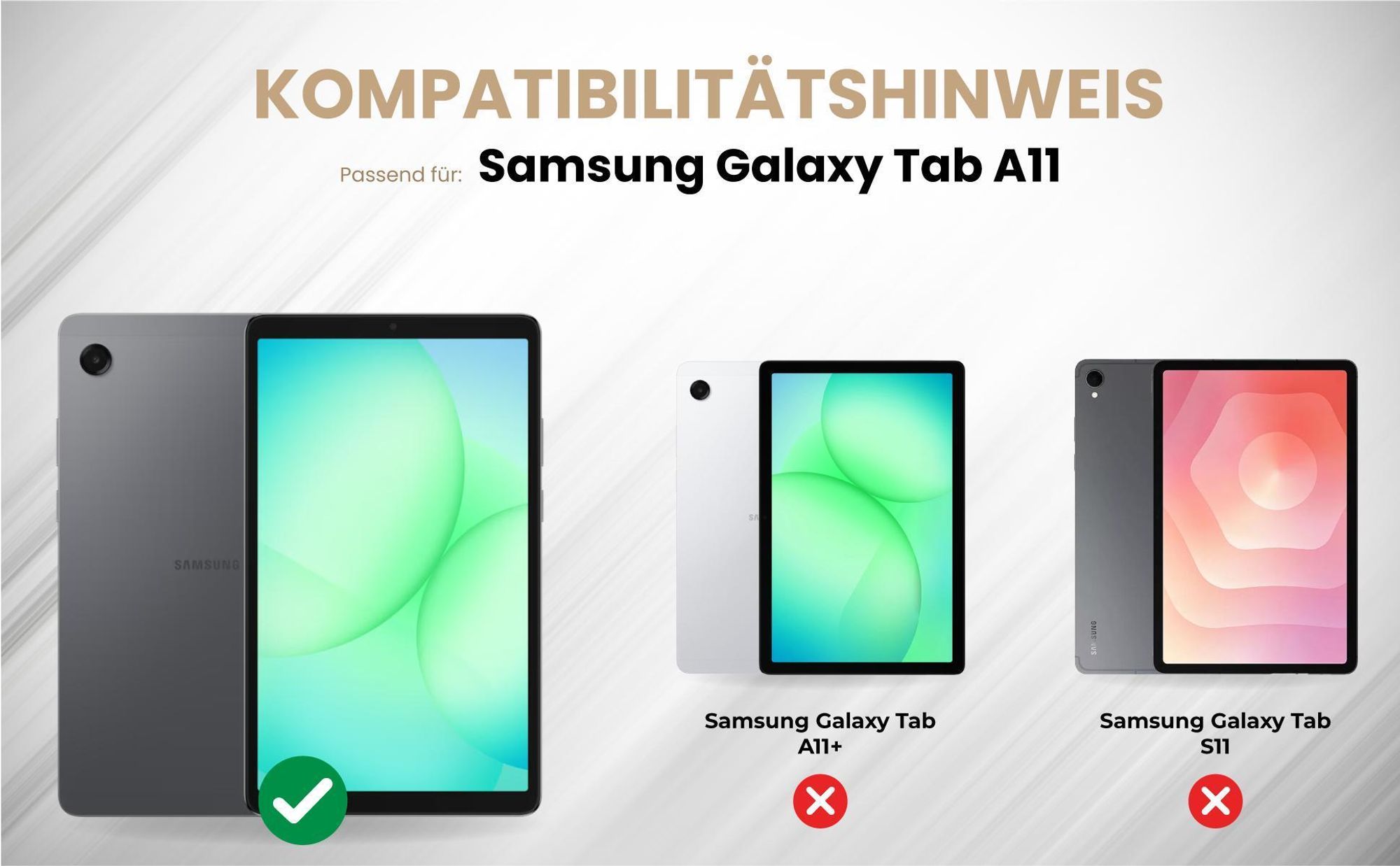 Kompatibilitätshinweise Tablet Cover für Samsung Galaxy Tab A11 8.7