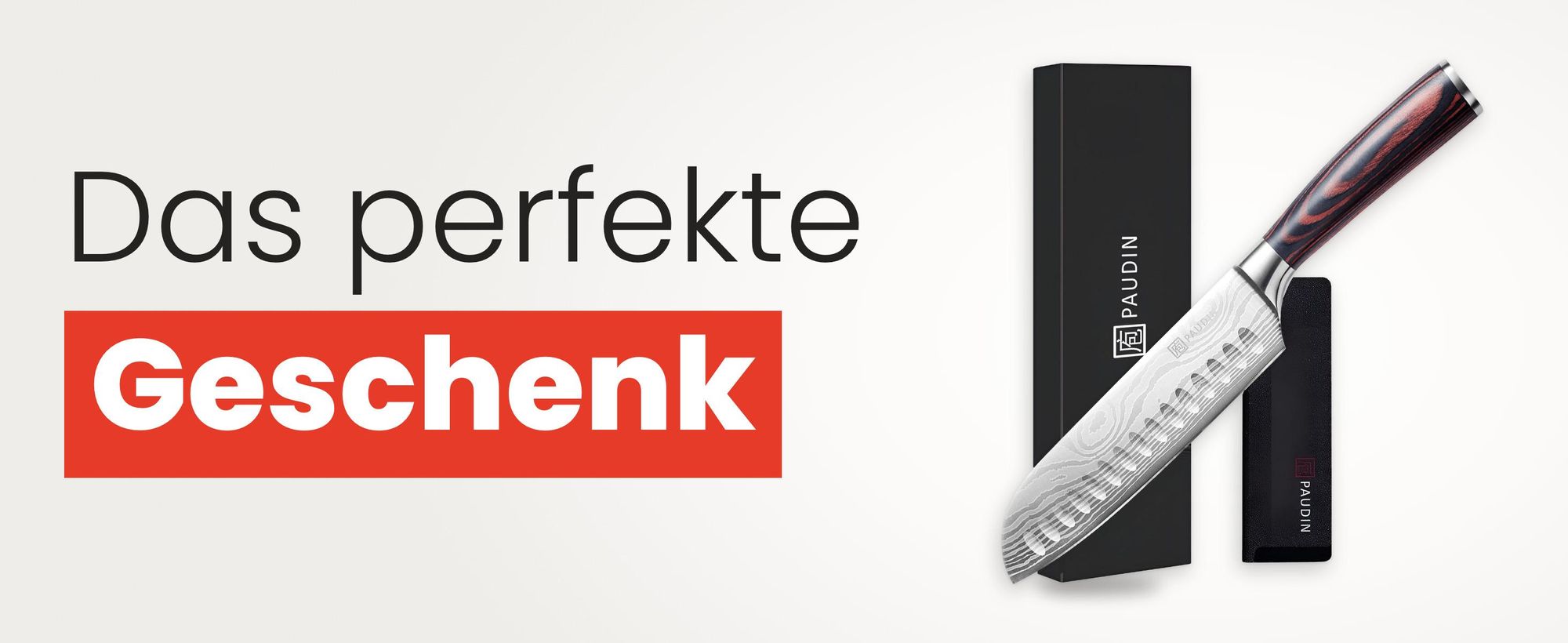 Santokumesser PAUDIN N5 mit Klingenschutz und schwarzer Geschenkbox