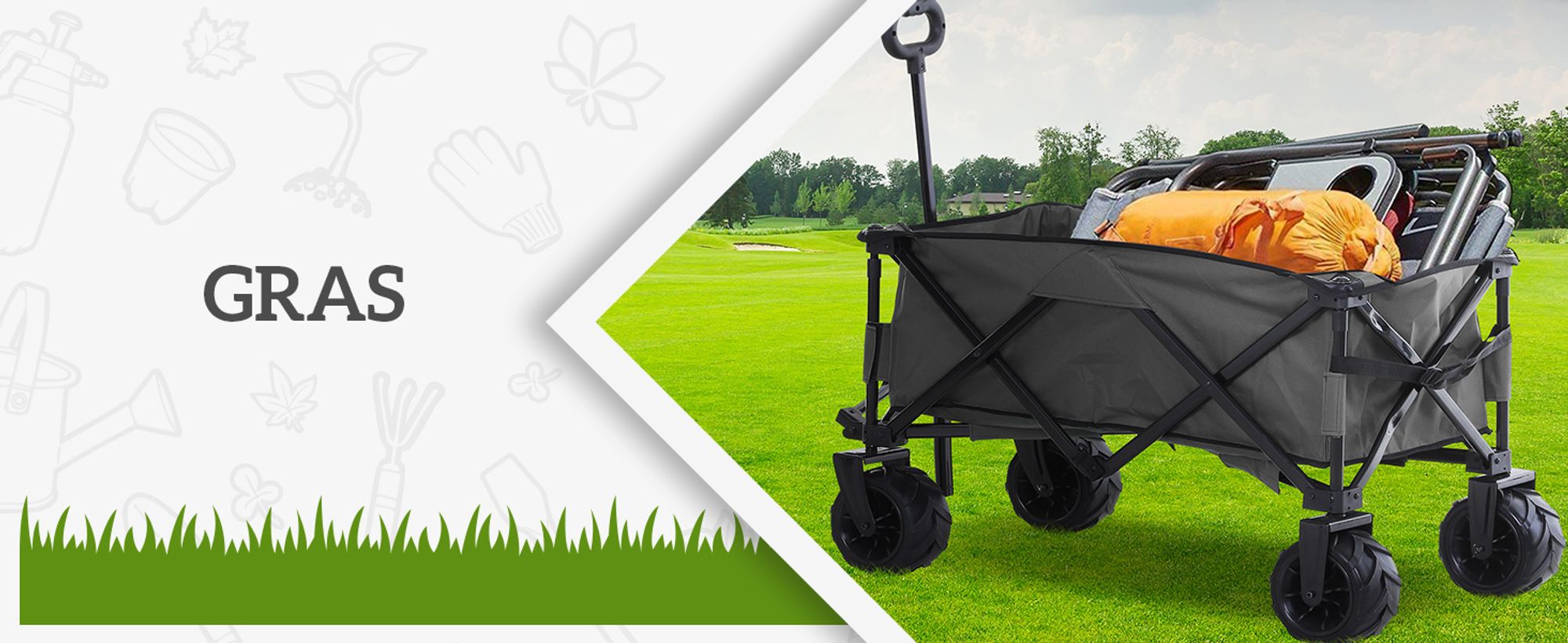 Outsunny Bollerwagen 360° Verstellbare Griffhöhe faltbar 20 kg Tragkraft Grau