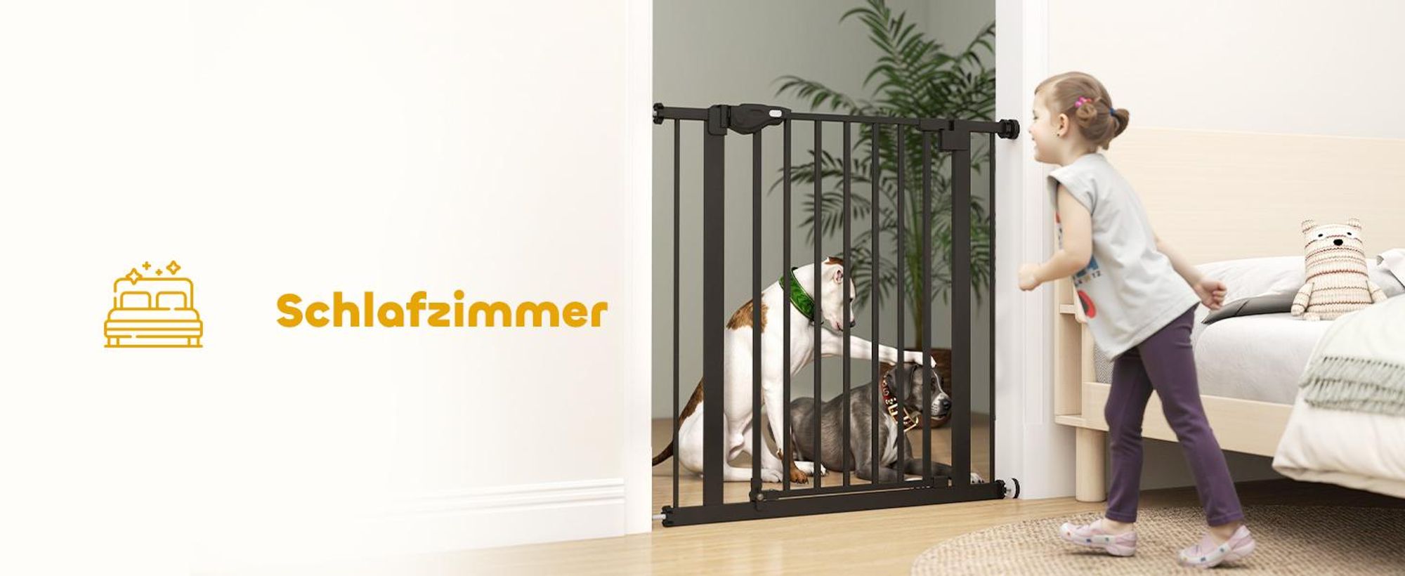 PawHut Türschutzgitter für Hunde, Treppenschutzgitter, Hundezäune, Absperrgitter
