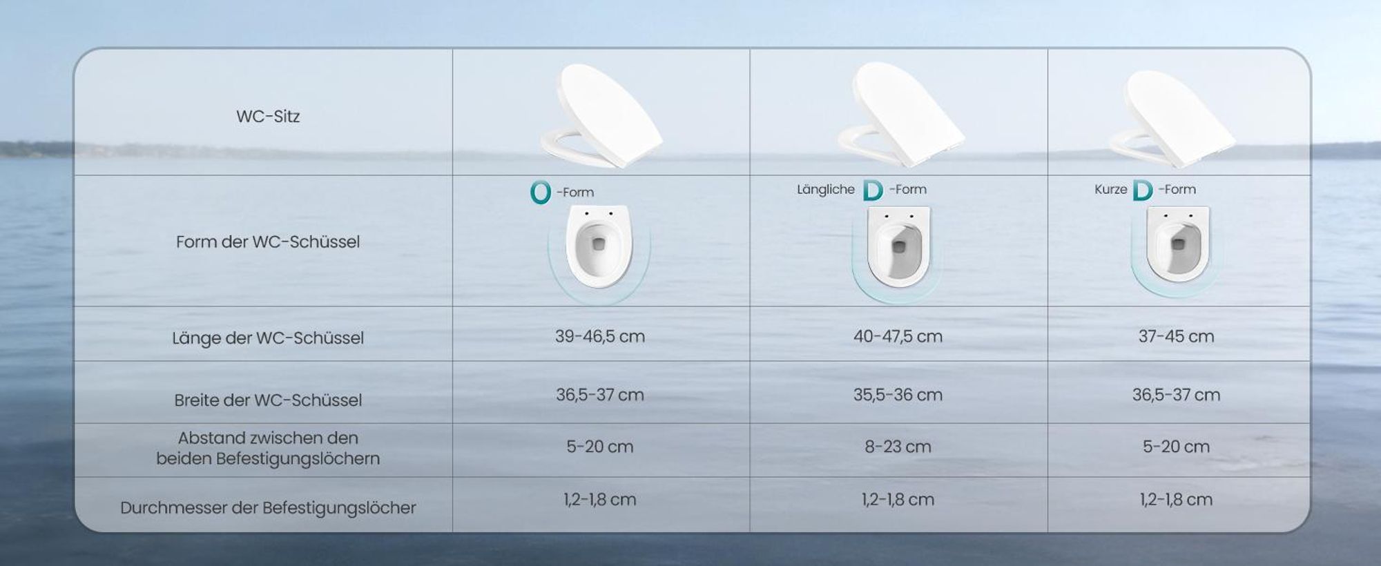 SONGMICS WC-Sitz lange D-Form, Absenkautomatik, Toilettendeckel, Griff, PP-Kunststoff, einfache Montage, bis 300 kg, weiß