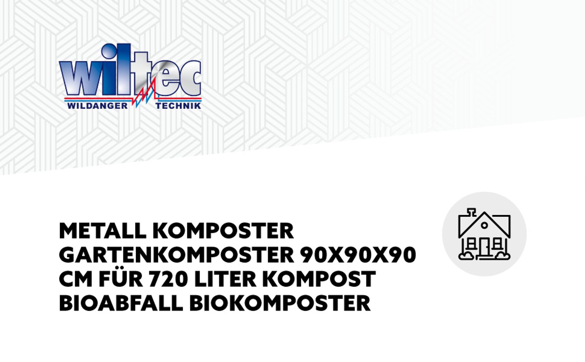 Wiltec Gartenkomposter 90 x 90 x 90 cm, Komposter aus Metall, Kompostbehälter für 720 Liter Kompost, verzinkter Biokomposter für Bioabfall