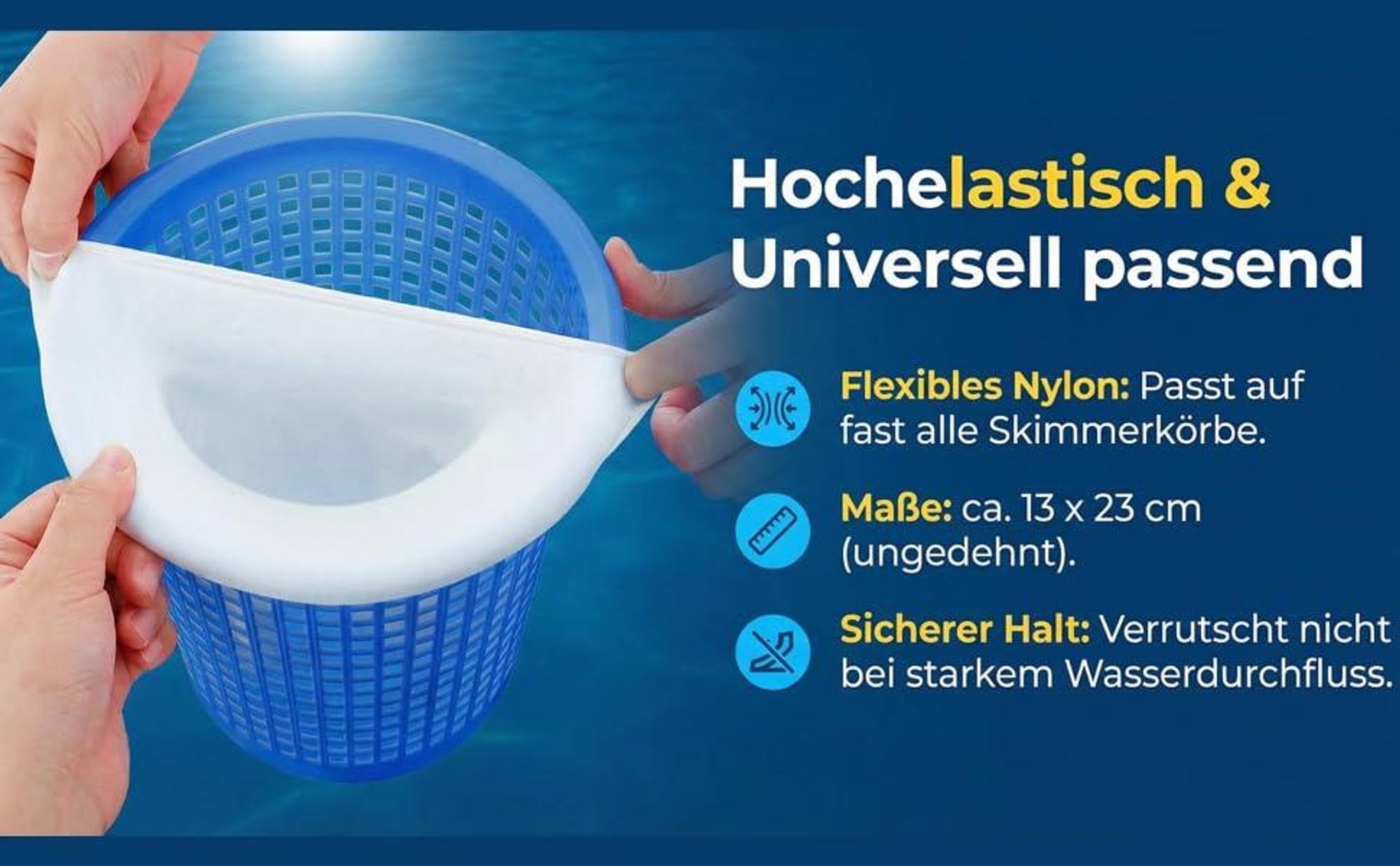 Pool Skimmer Socken, 30er Set Skimmersocken, Pool Skimmer Filter, Pool Filter Netz, Filterschoner für Entfernt Blätter Pollen Abschaum Schlick