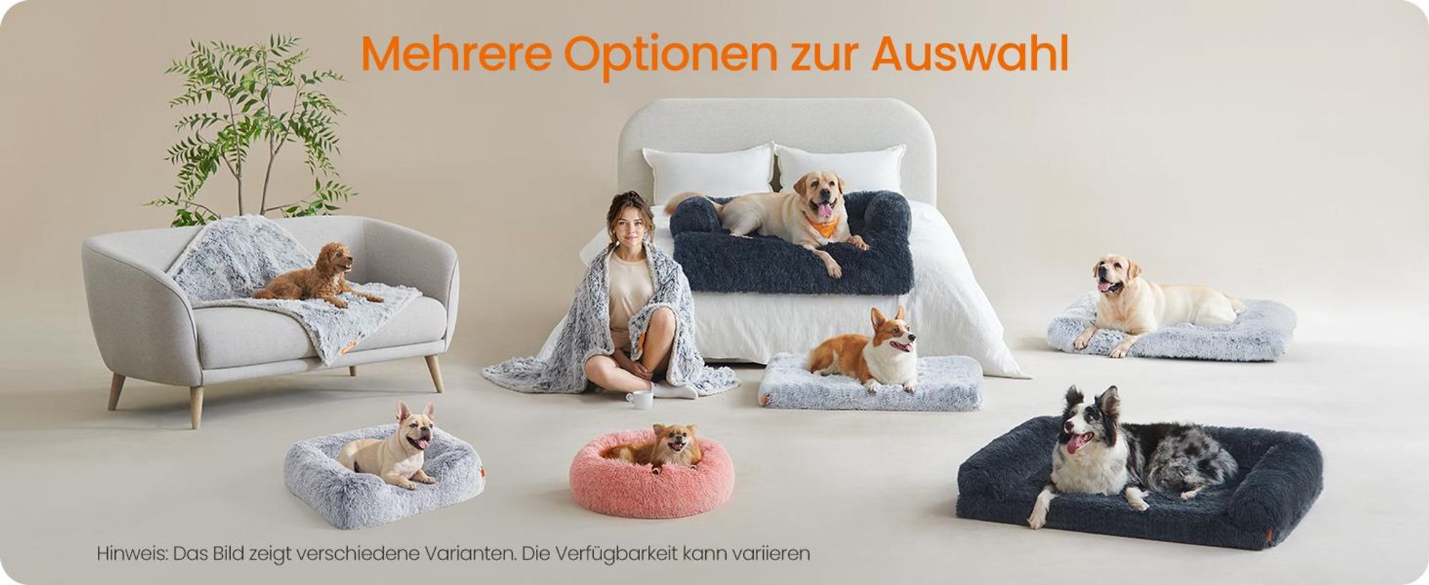 Feandrea Hundebett,Hundekissen,M Hundesofa,Bezug abnehmbar maschinenwaschbar