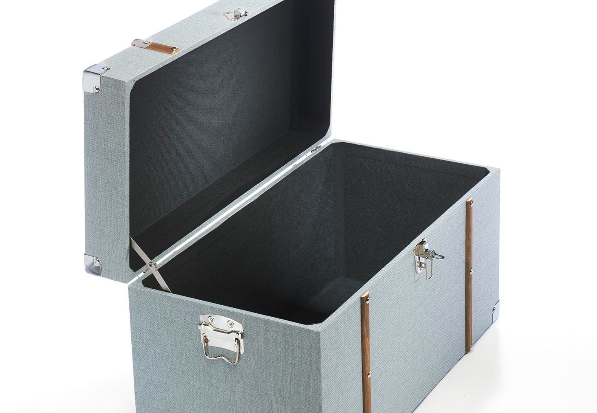 Kobolo Holztruhe MINT 70x35x38 cm mit Metalldetails und Applikationen grau Truhe Schatztruhe Aufbewahrung Stauraum Kiste Aufbewahrungstruhen Boxen Box