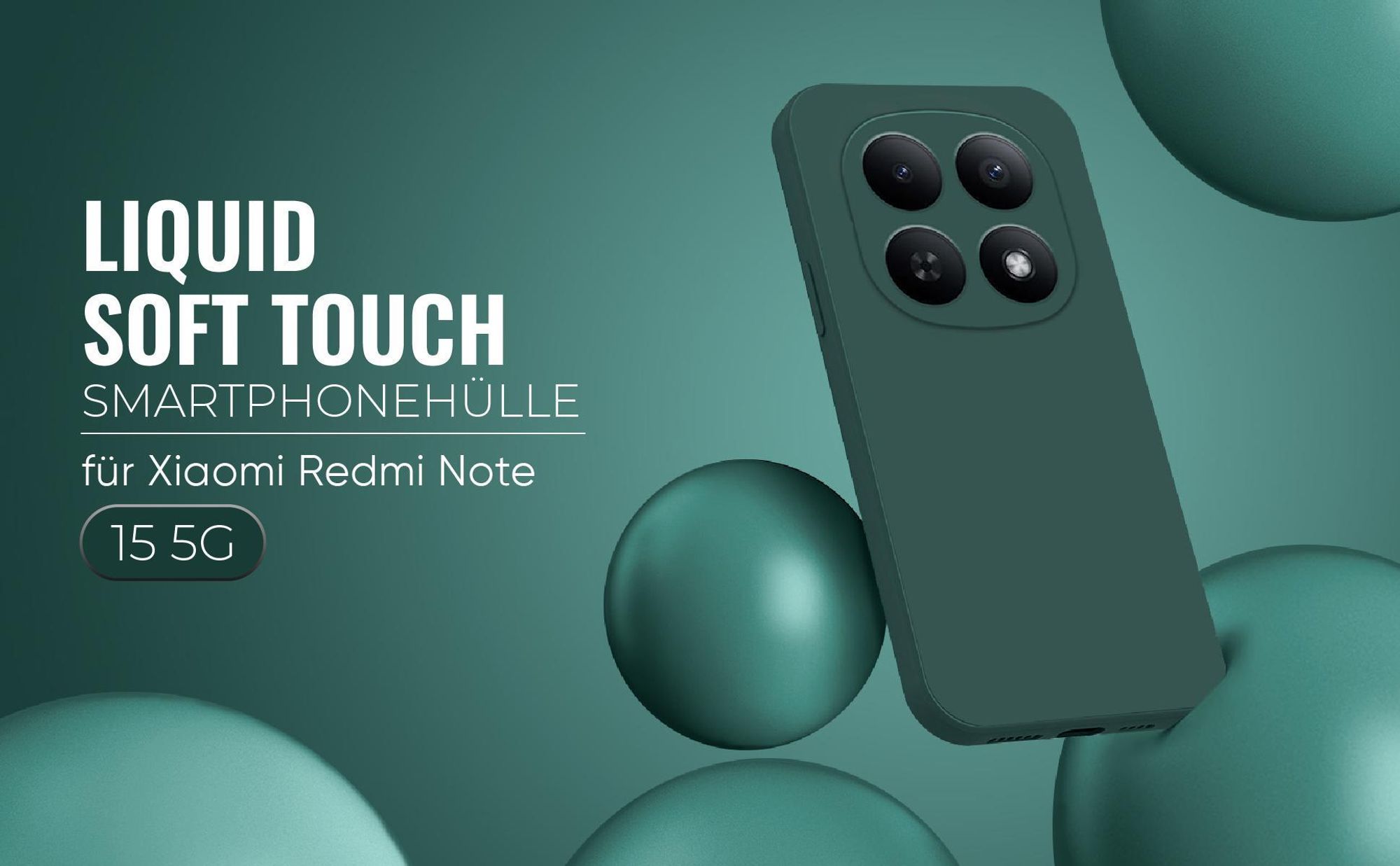 Liquid Soft Touch Smartphone Hülle in Grün für Xiaomi Redmi Note 15 / 15 5G