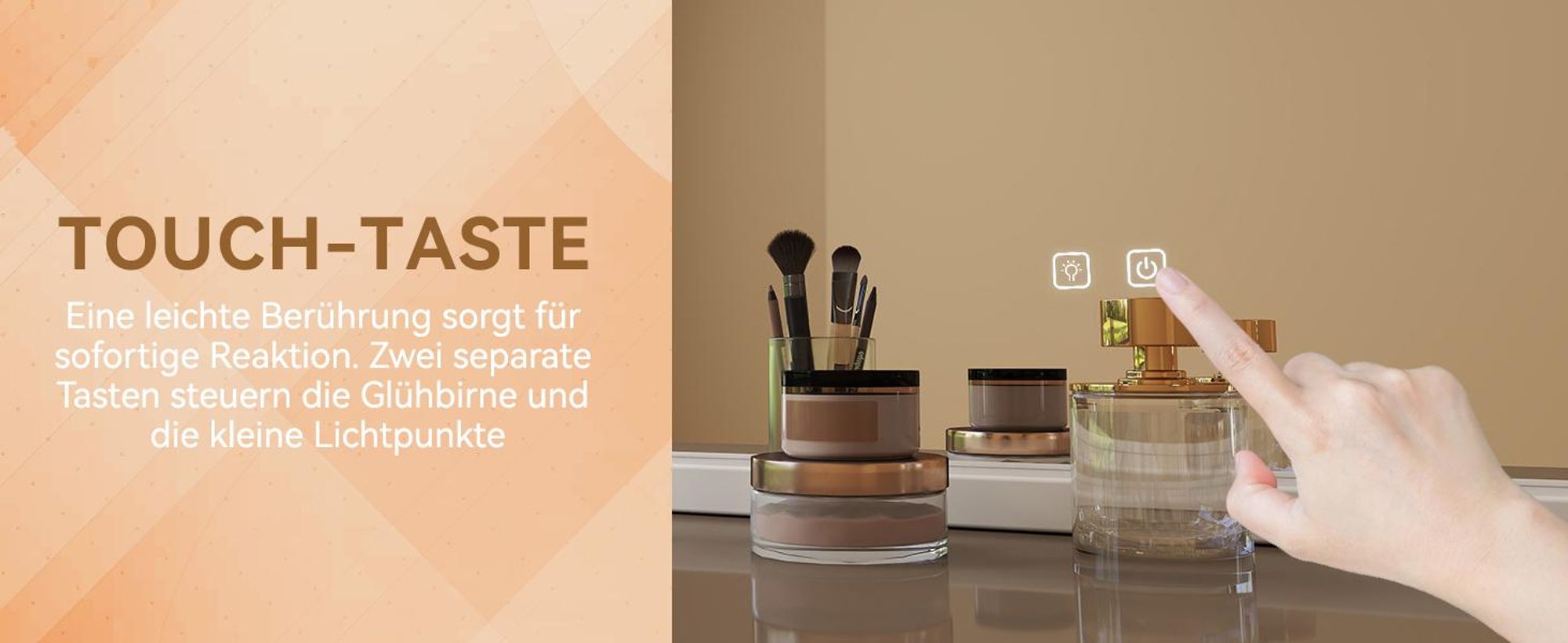 Puluomis Kosmetikspiegel Hollywood 15 LED 58x45cm 3 Farben Dimmbar Schminkspiegel mit Beleuchtung, USB,TYPC, 10xVergrößen, Spiegel Wandspiegel weiß