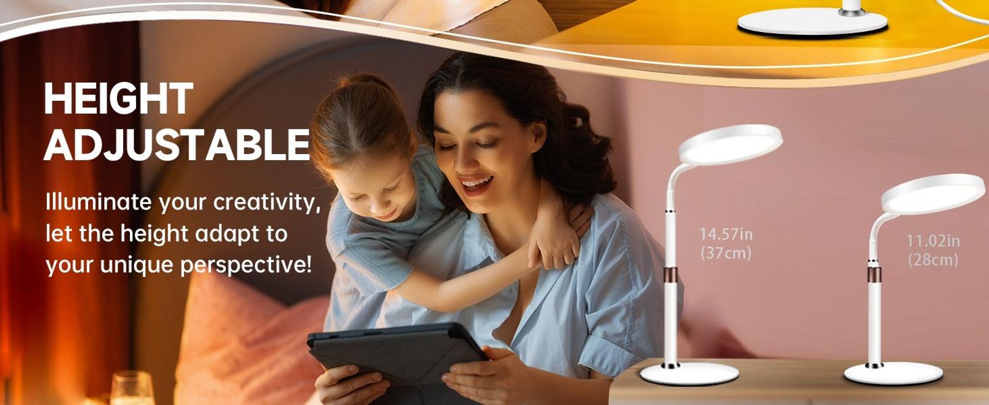 Tageslichtlampe 10000 Lux, Lichttherapielampe mit 3 Einstellbaren Lichtfarben, 9 Helligkeiten Einstellbar und Timer-Einstellungen,UV-Freie Sonnenlampe