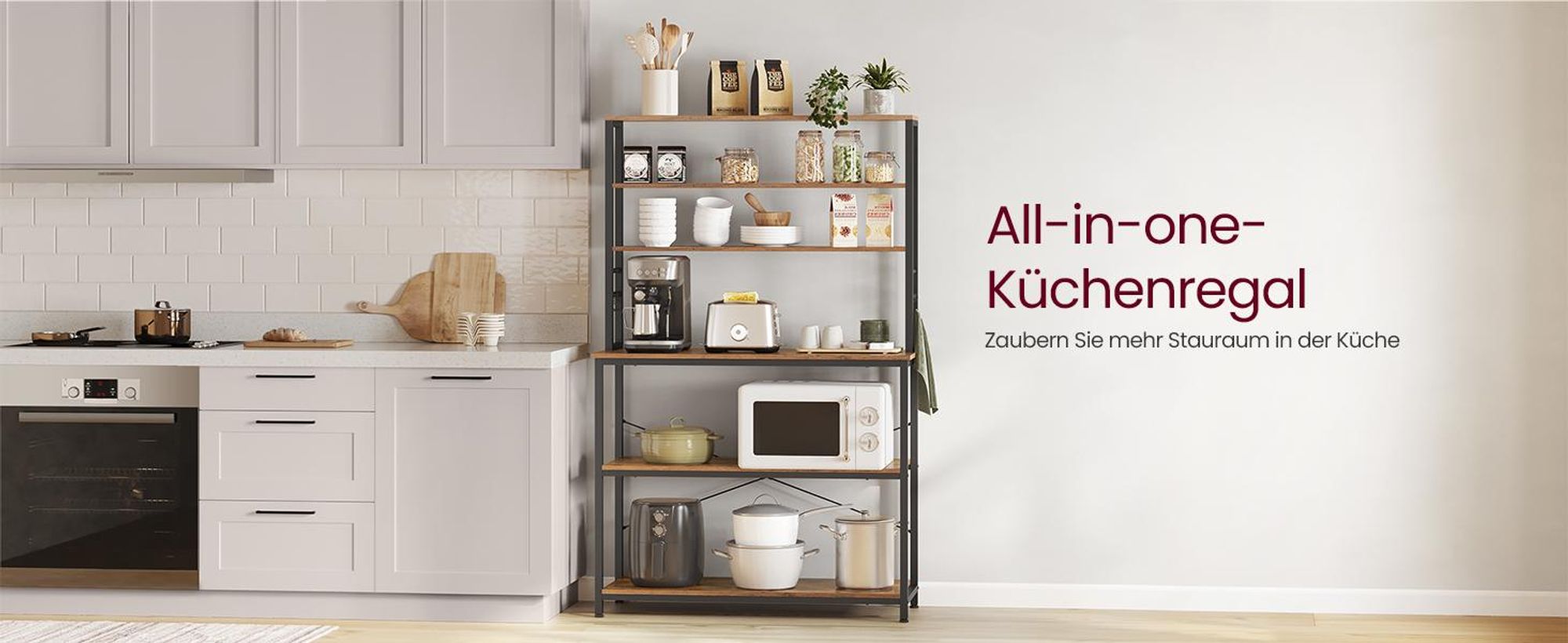 VASAGLE Küchenregal, Standregal,40 x 100 x 167 cm