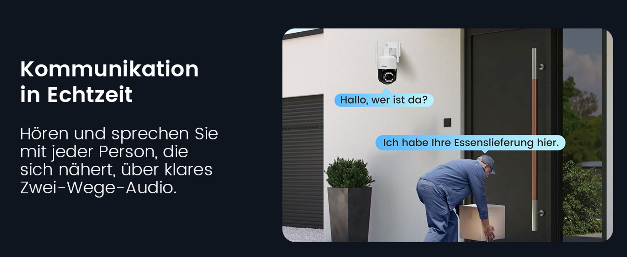 ZOSI 3K Wi-Fi 6 Outdoor Überwachungskamera mit 360° Pan & Neigung, 2,4 GHz WLAN Kamera für Außen mit AI Mensch/Fahrzeug/Tier Erkennung, 2-Wege-Audio