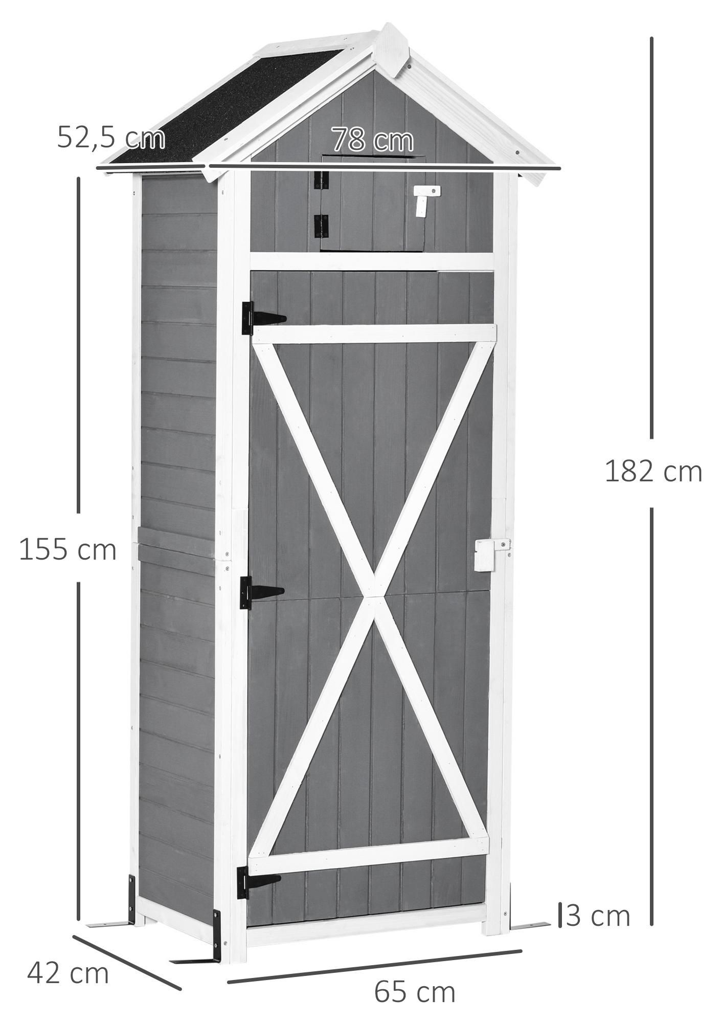 Holz grau Geräteschrank Werkzeugschrank