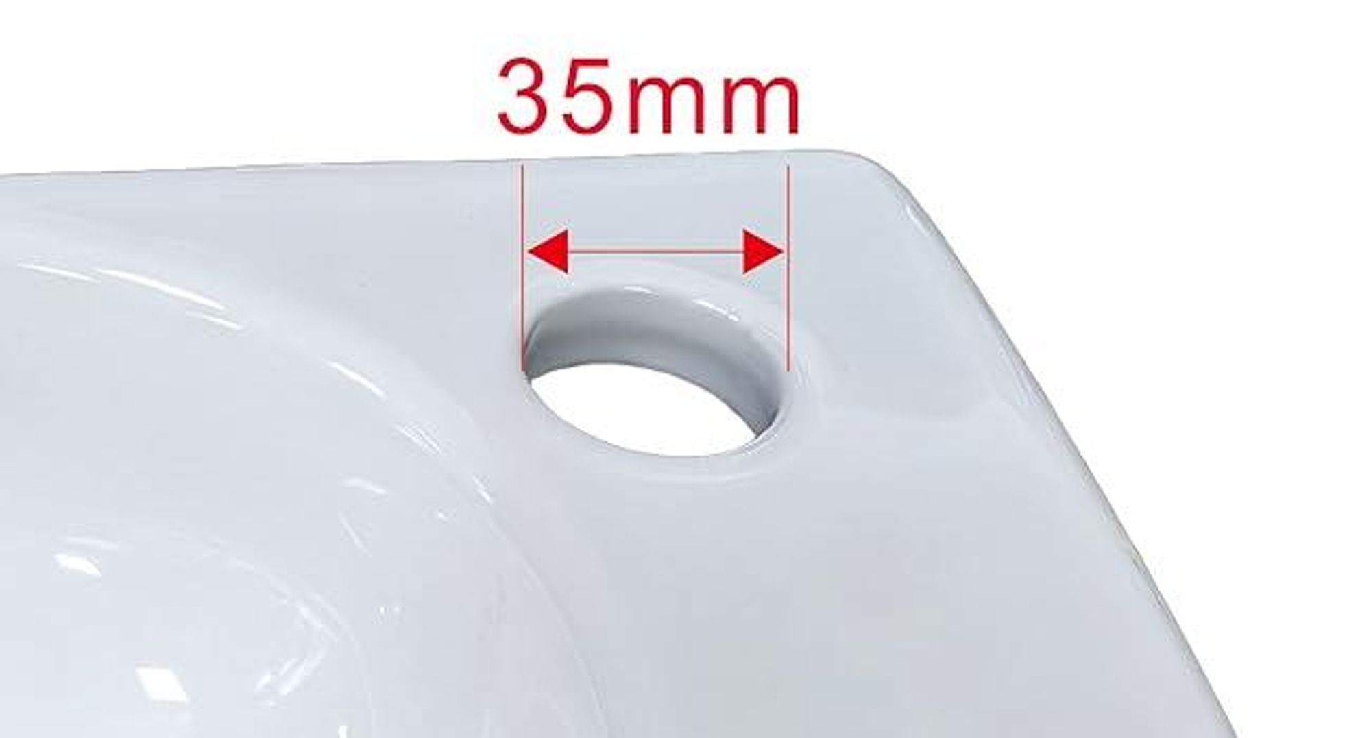 AQUABATOS Hängewaschbecken Keramik 40x21,5x10,5 cm, Weiß, mit Überlauf