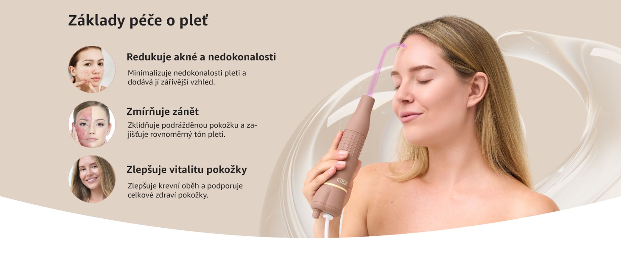 Darsonval, radiofrekvence, vypínání pleti, léčba akné a vrásek, GESS DARS BD