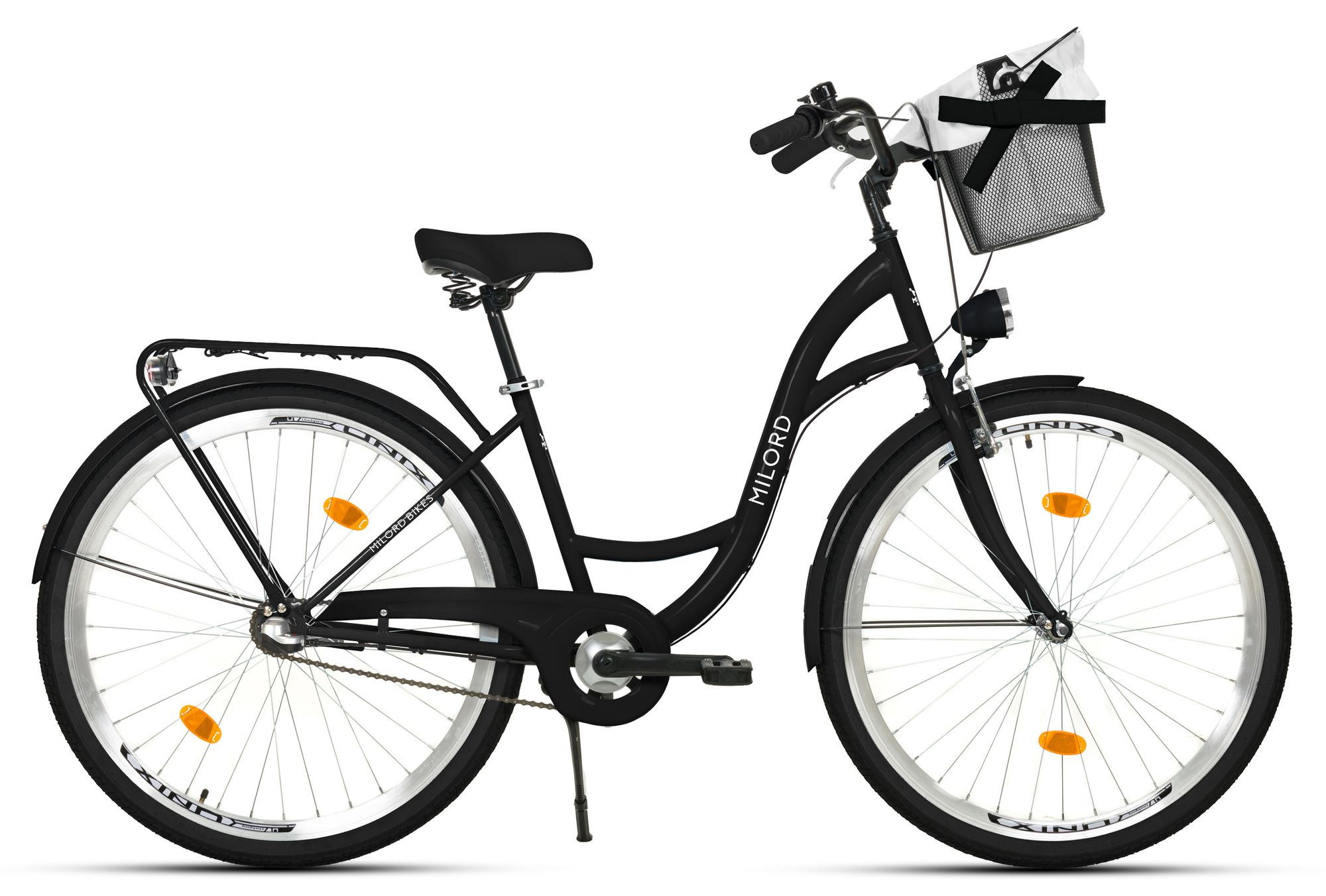 Milord Komfort Fahrrad Mit Korb Damenfahrrad, 28 Zoll, Creme-Braun, 3 Gang Shimano