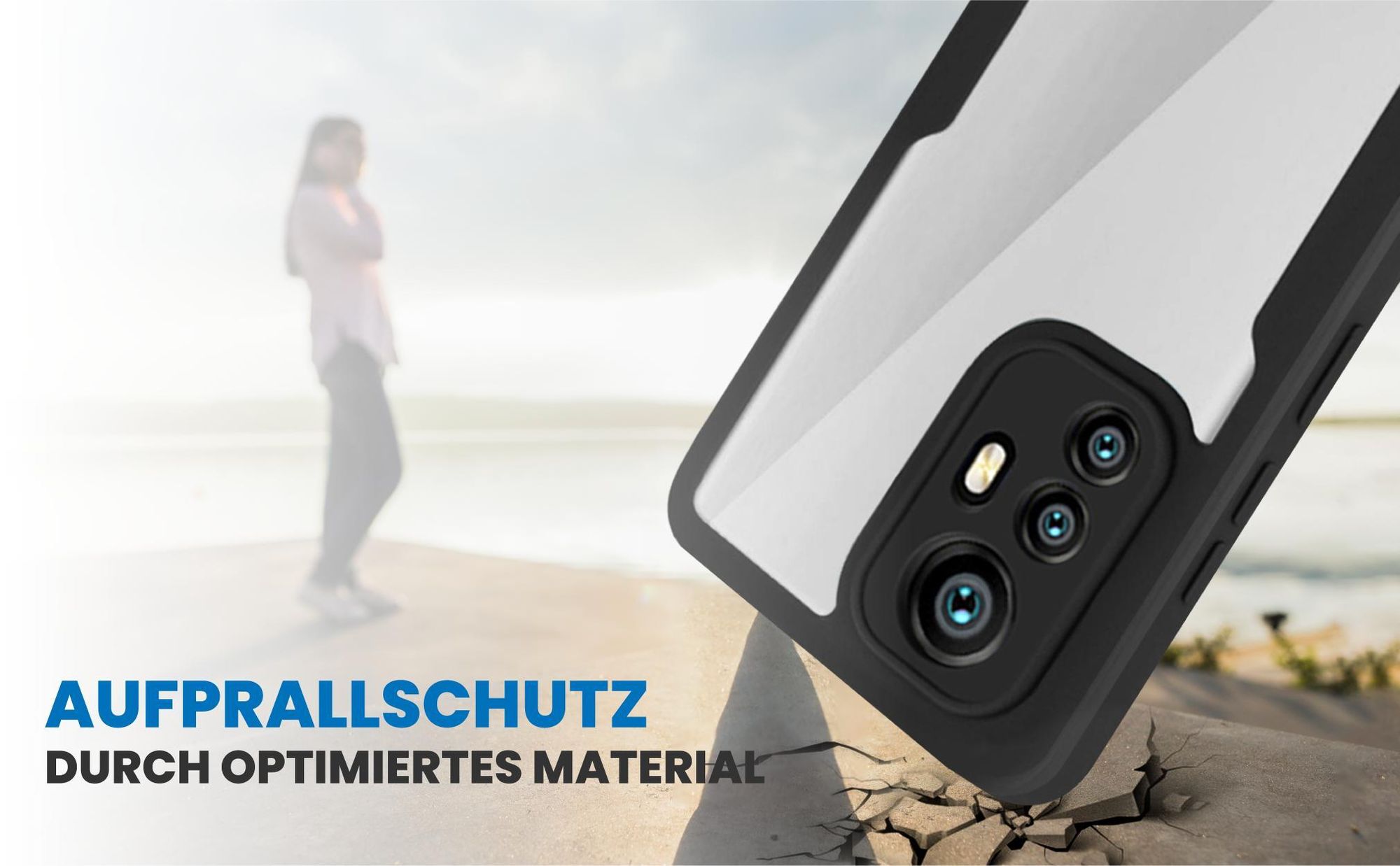 Schwarzes Front Back Cover für Xiaomi 12 / 12X mit Aufprallschutz