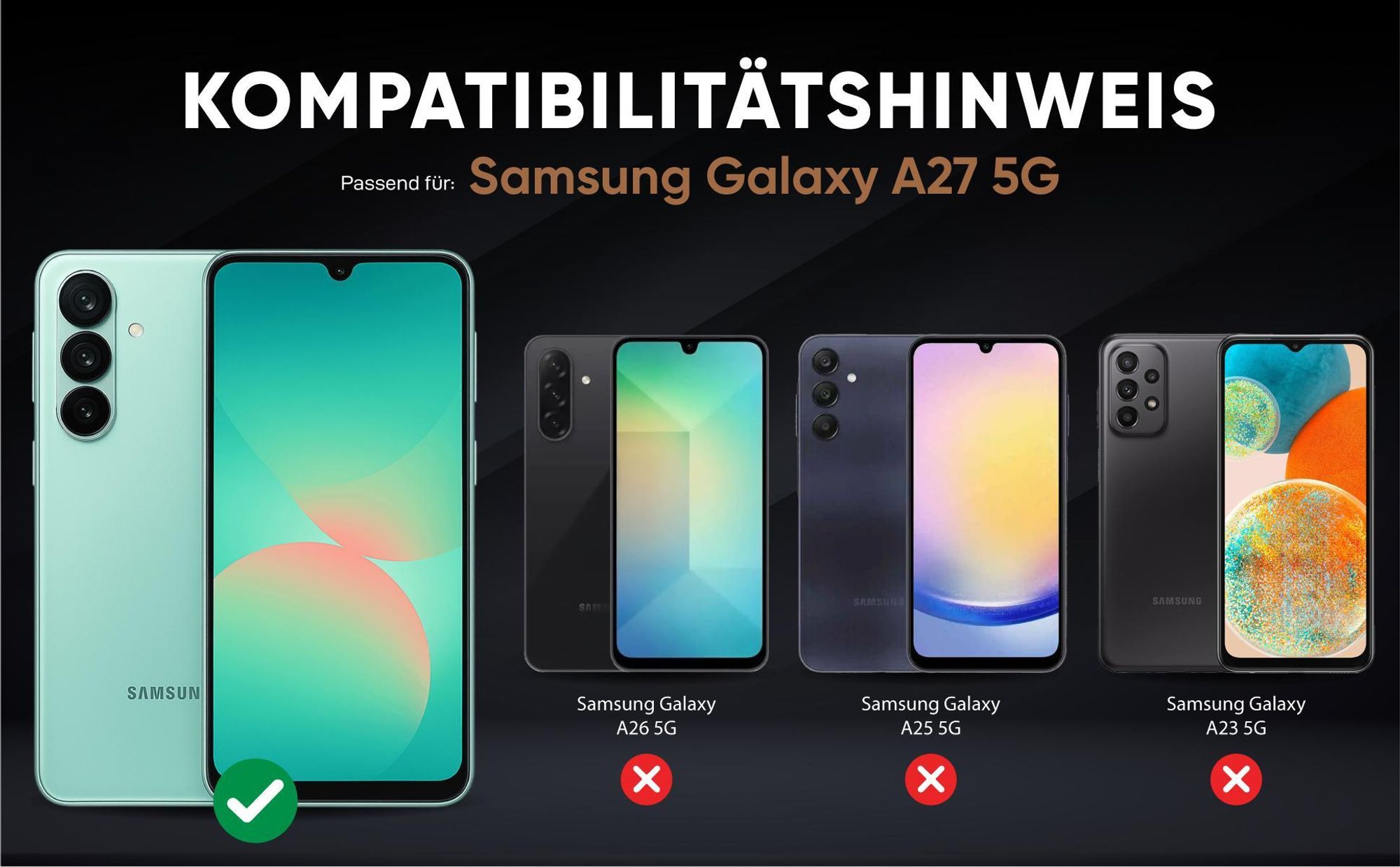 Kompatibilitätshinweise Hülle für Samsung Galaxy A27 5G