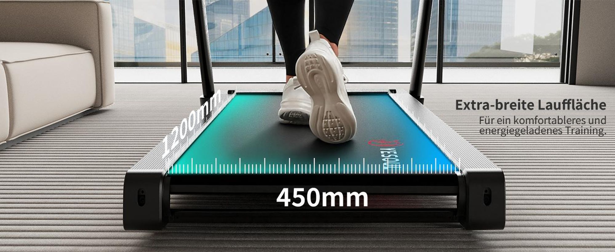 Yesoul T3 Pro Laufband – 3.0 PS Motor, 10 % Steigung, 6-Punkt-Dämpfung, 136 kg Traglast, klappbar, App-Steuerung