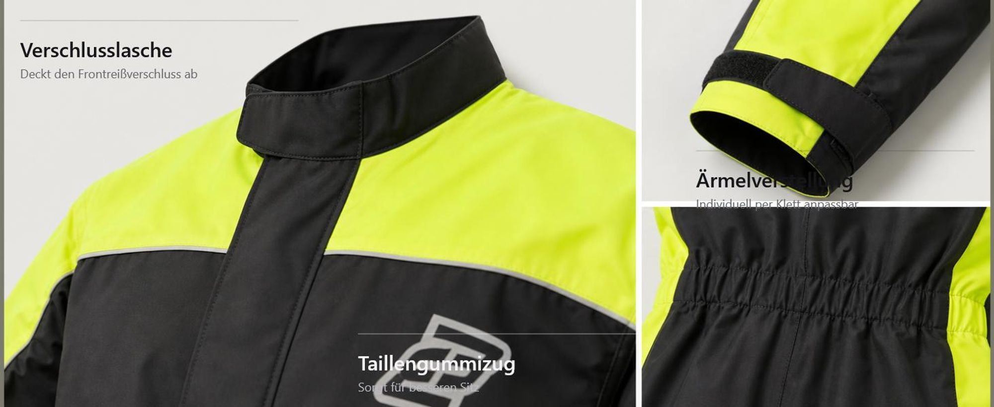 Bogotto Rain 1-Teiler Motorrad Regenkombi, schwarz/grau, L