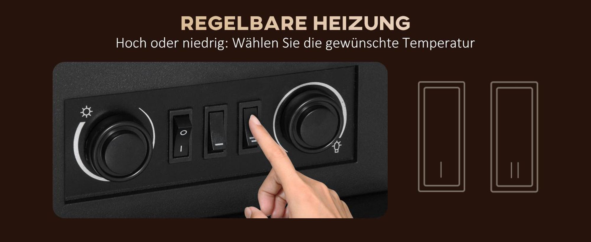 HOMCOM Elektrokamin, Geräuscharmer Standkamin mit Flammeneffekt, 2000W Kaminofen