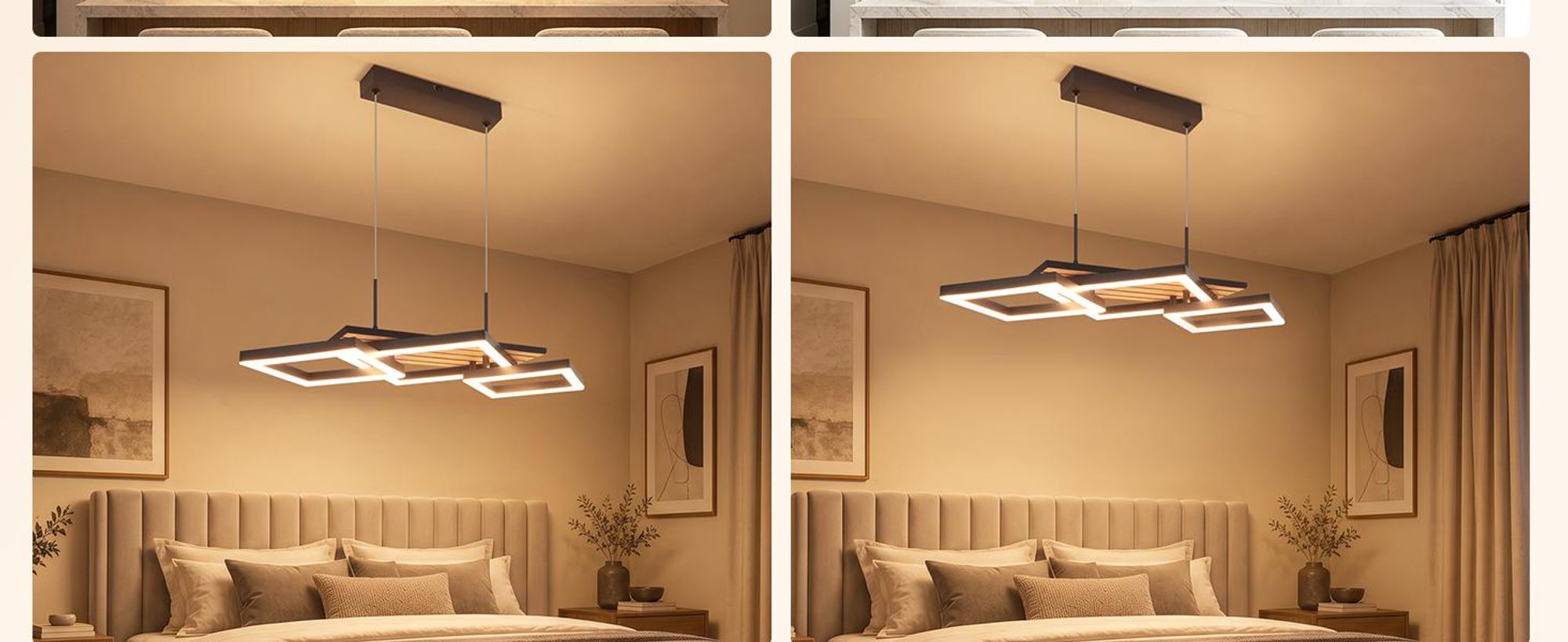 Suspension ZMH pour salle à manger, lampe pendante noire avec LED, 3 abat-jour, design bois, 58 cm, réglable en hauteur. Lampe pour table à manger, idéale pour la cuisine