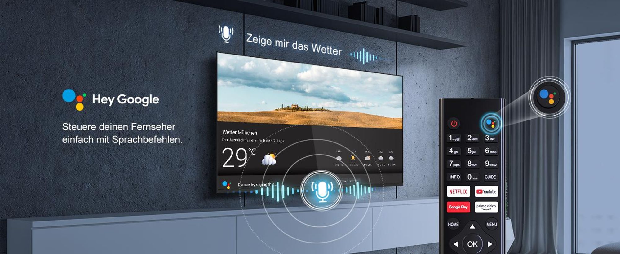 TuTu Android Smart TV - QLED 4K Ultra HD - 43 Zoll/109 cm - Randlos Design - Tripple Tuner DVB-T/T2/S/S2/C - HDMI x3, USB x2, CI+ - Sprachsteuerung & Streaming-Apps - Montiert in Eindhoven, Niederlande - TUQ43UN1
